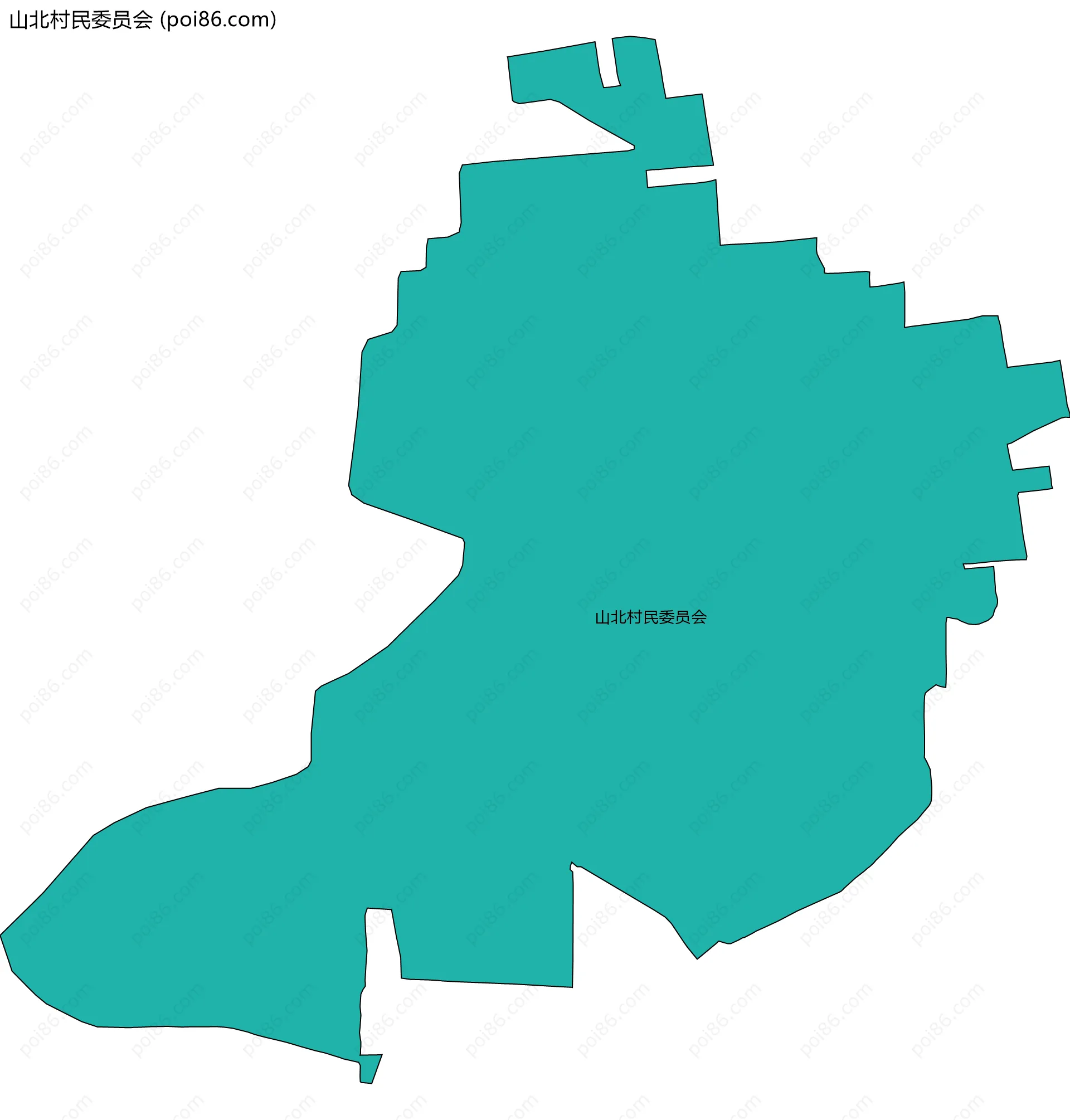 山北村民委员会边界地图