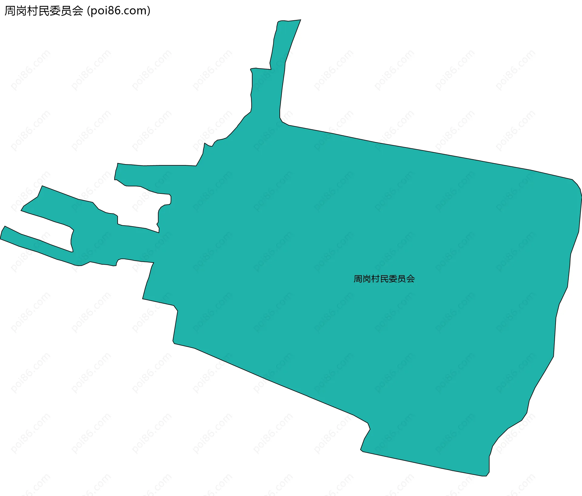 周岗村民委员会边界地图