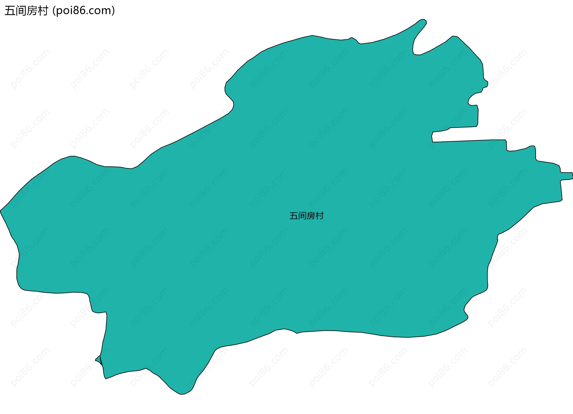 五间房村边界地图