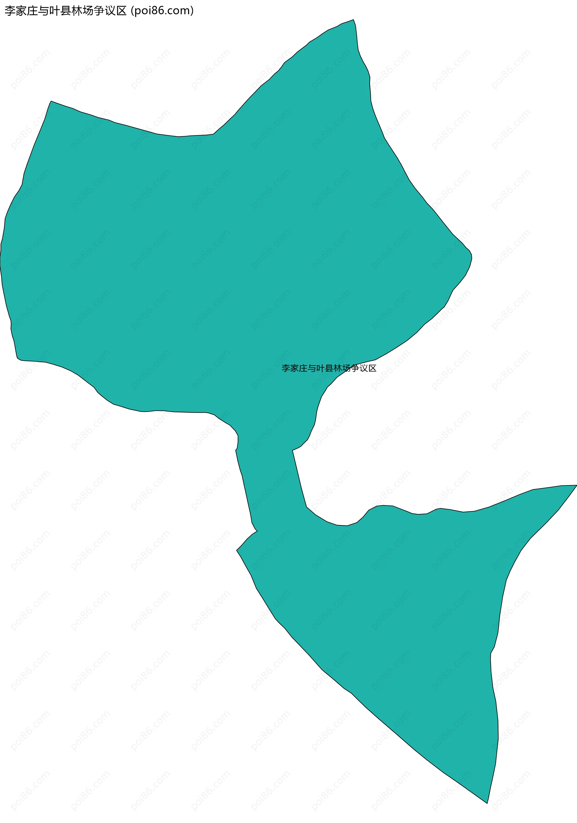 李家庄与叶县林场争议区边界地图