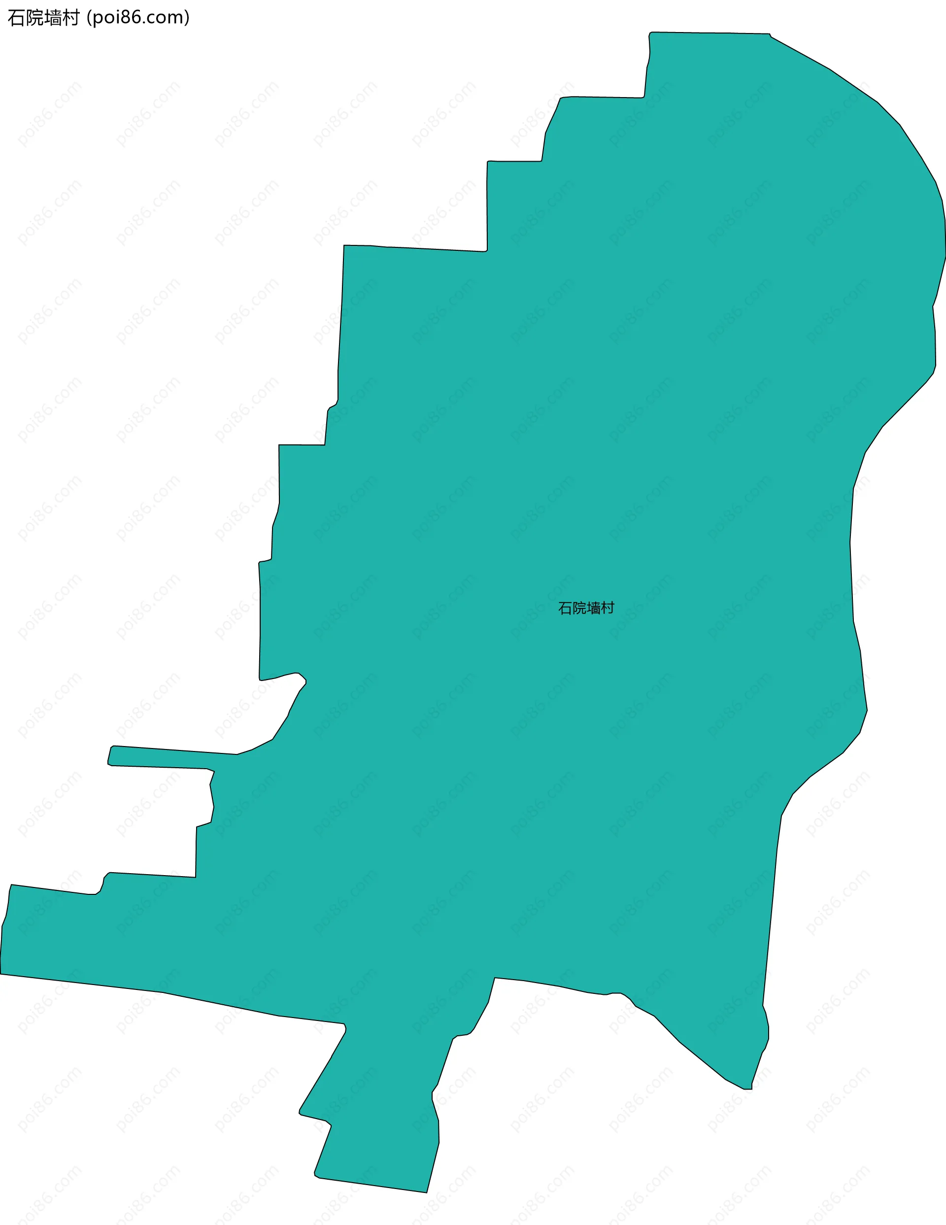 石院墙村边界地图