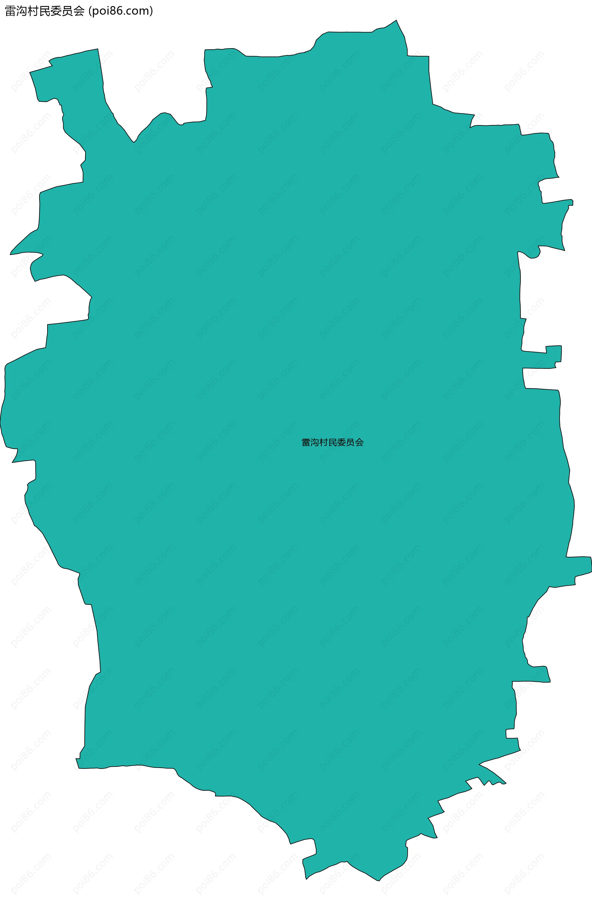 雷沟村民委员会边界地图