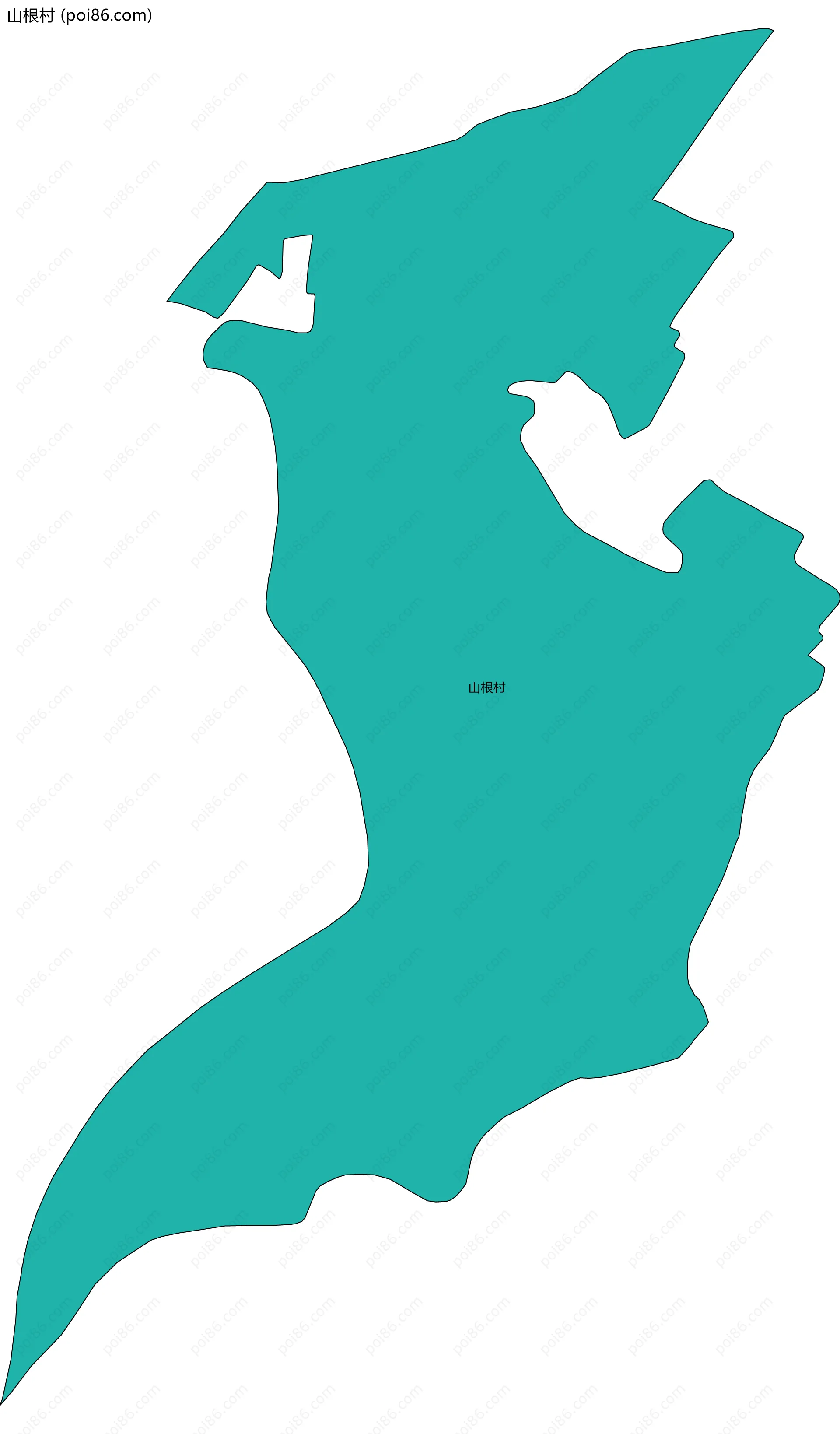 山根村边界地图