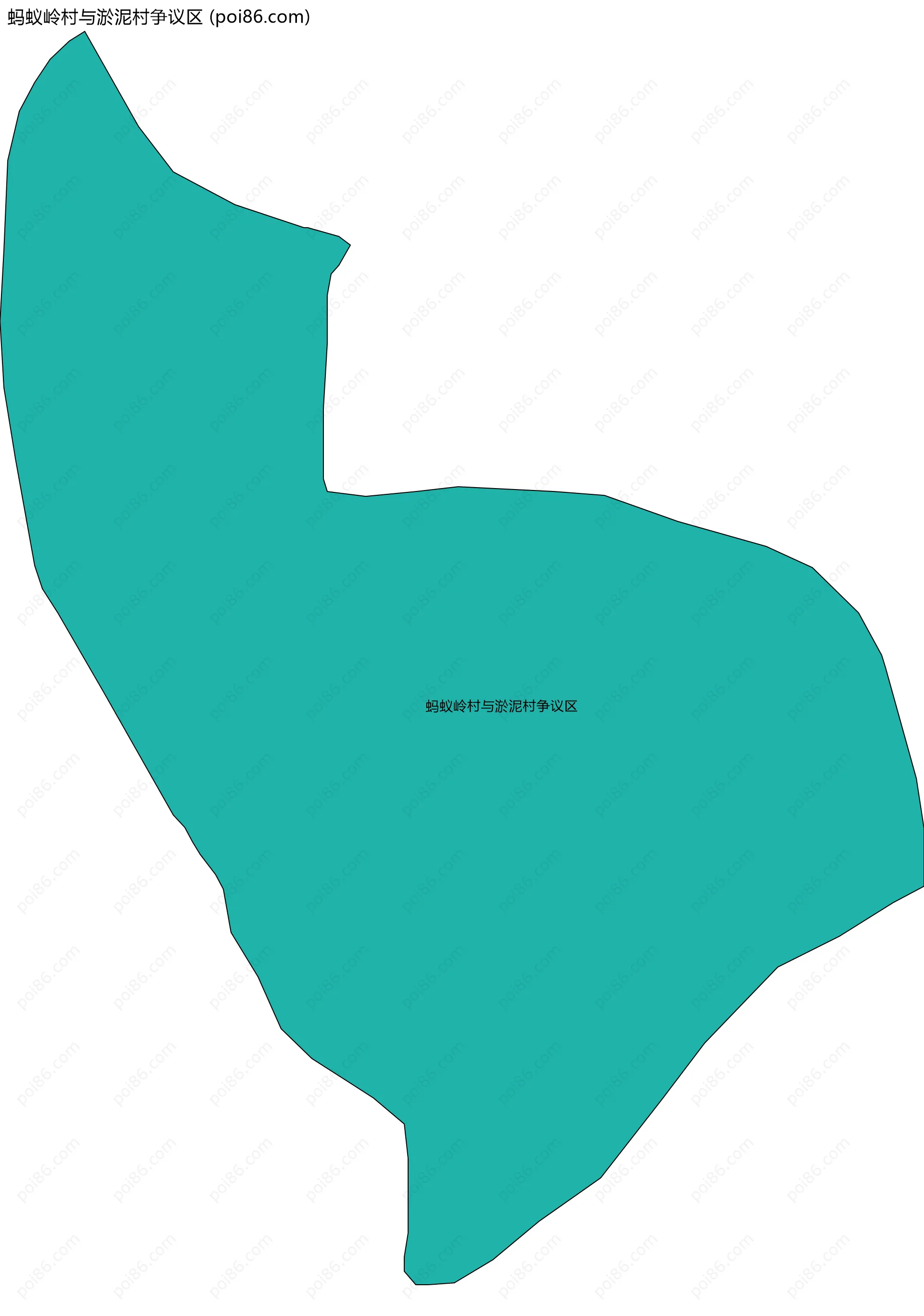 蚂蚁岭村与淤泥村争议区边界地图