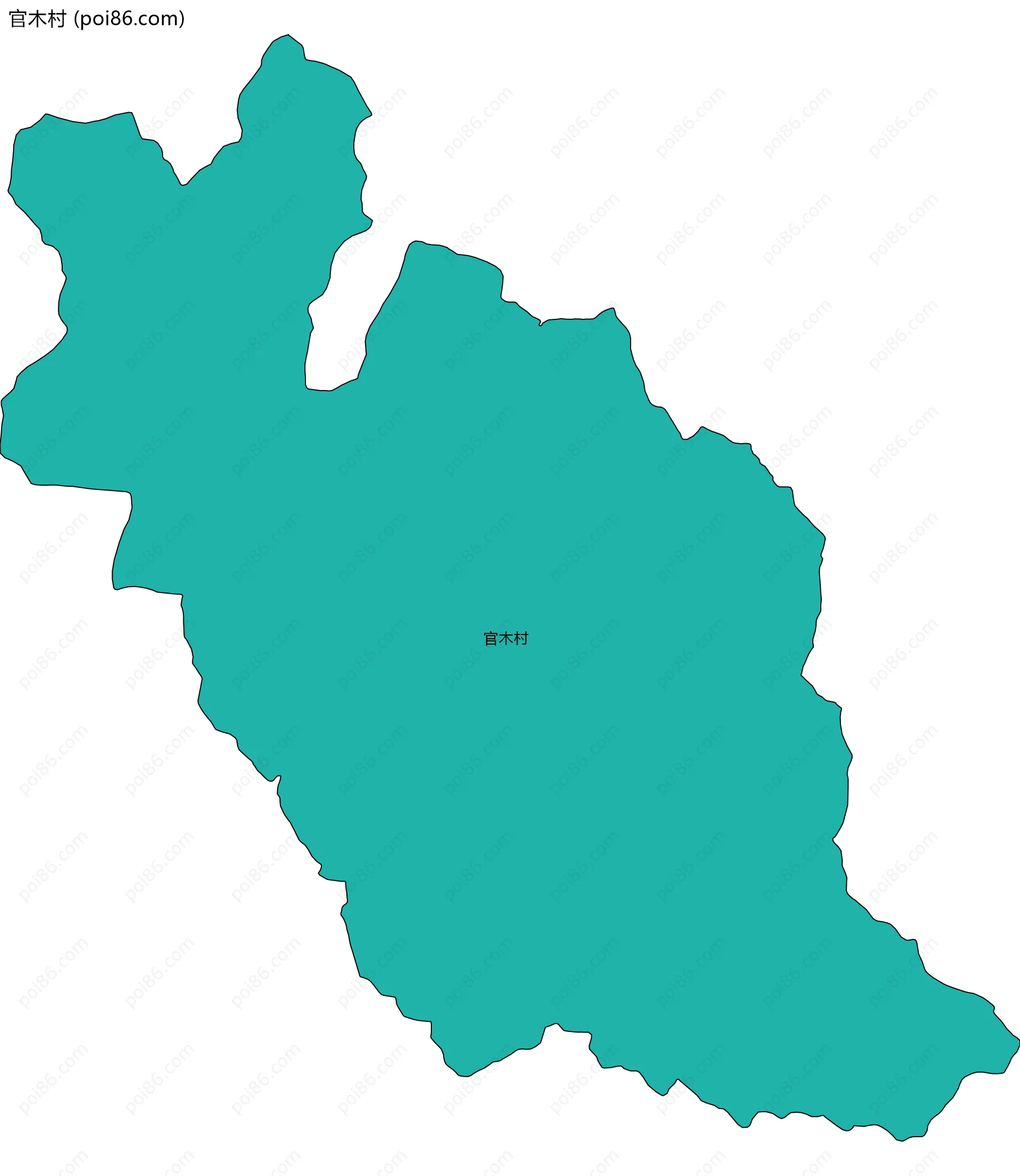 官木村边界地图