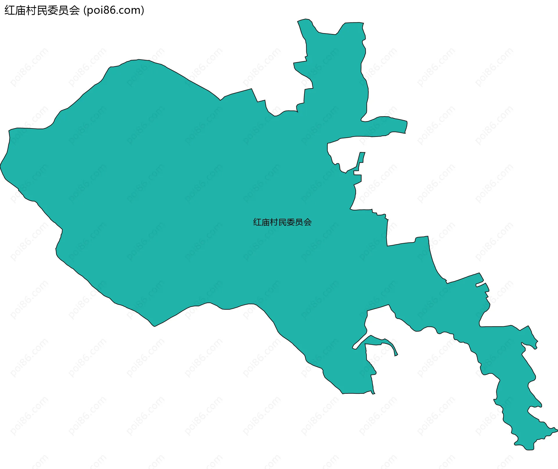 红庙村民委员会边界地图