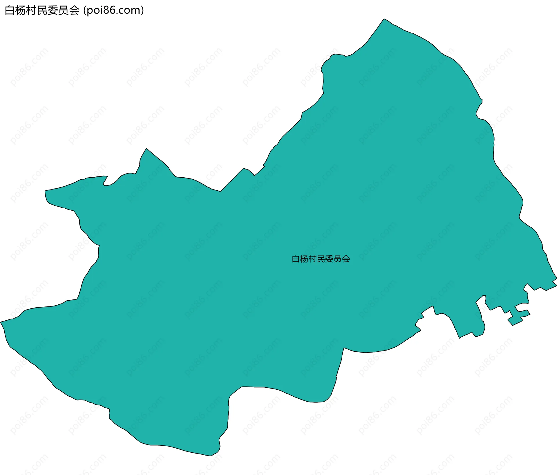 白杨村民委员会边界地图