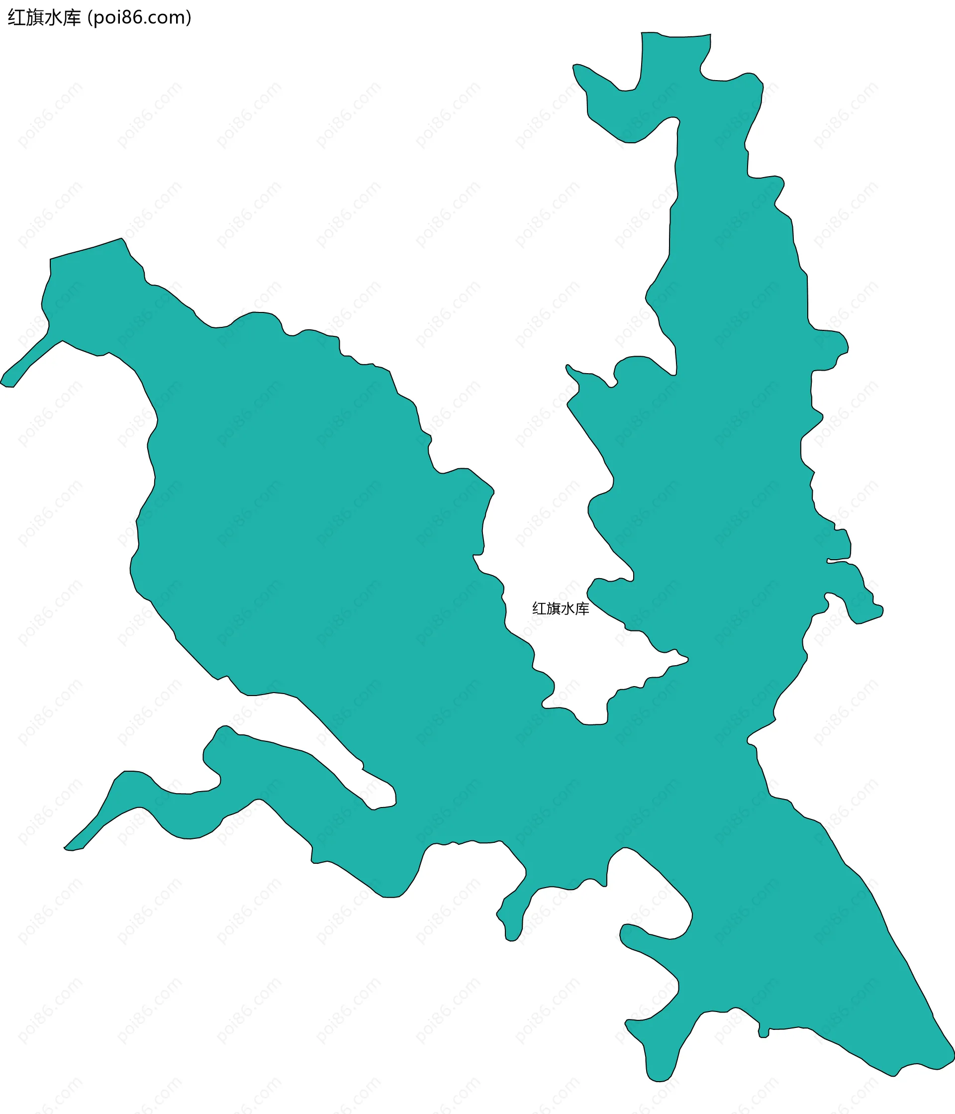 红旗水库边界地图