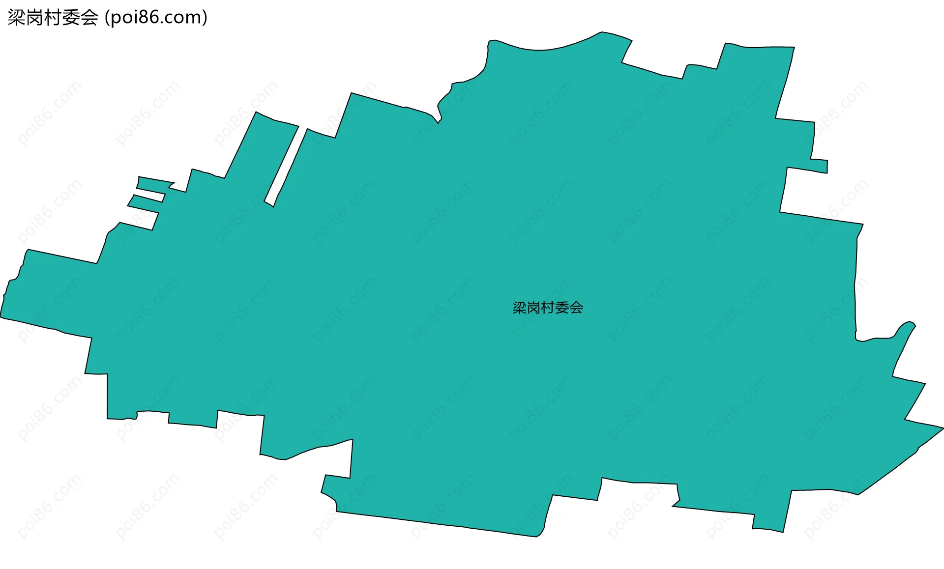梁岗村委会边界地图