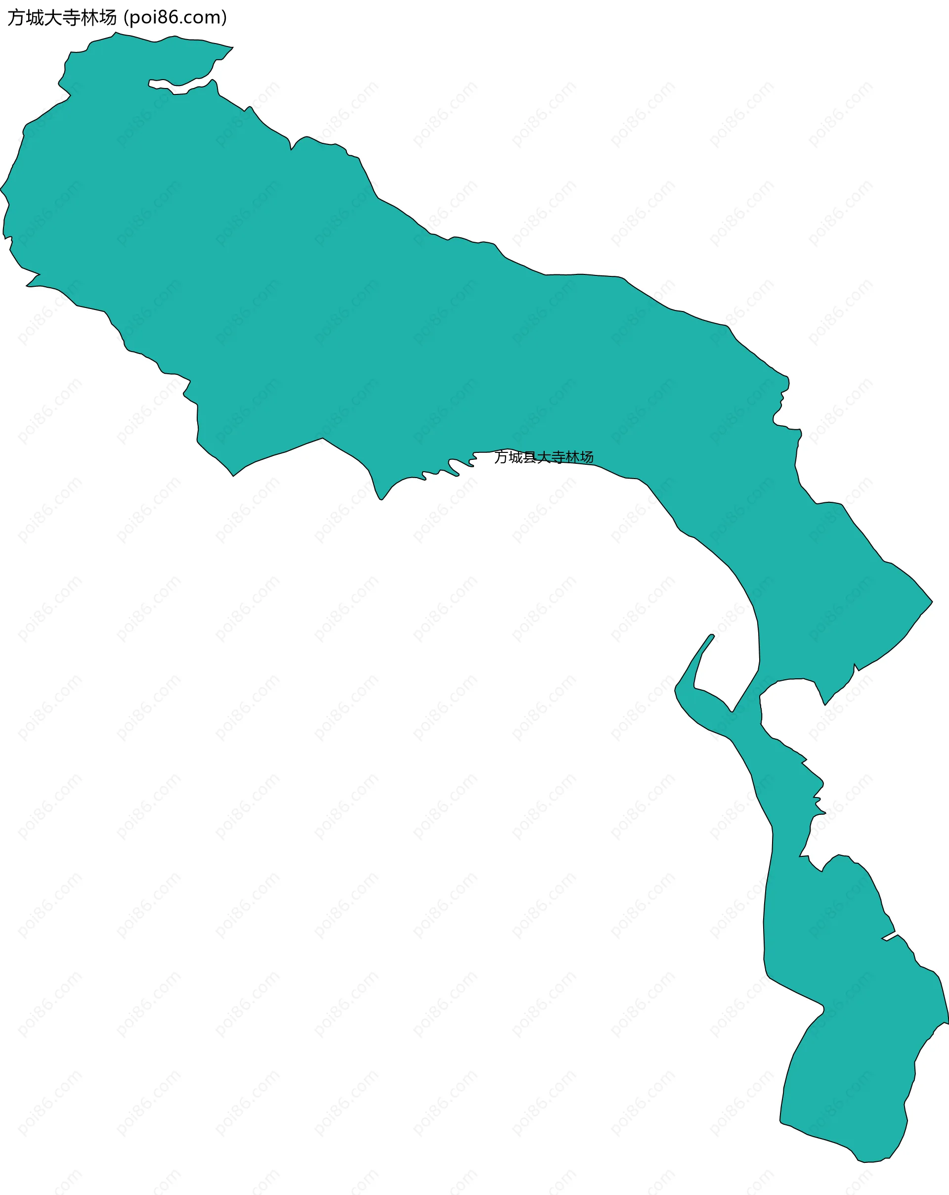 方城大寺林场边界地图(五级行政区划)