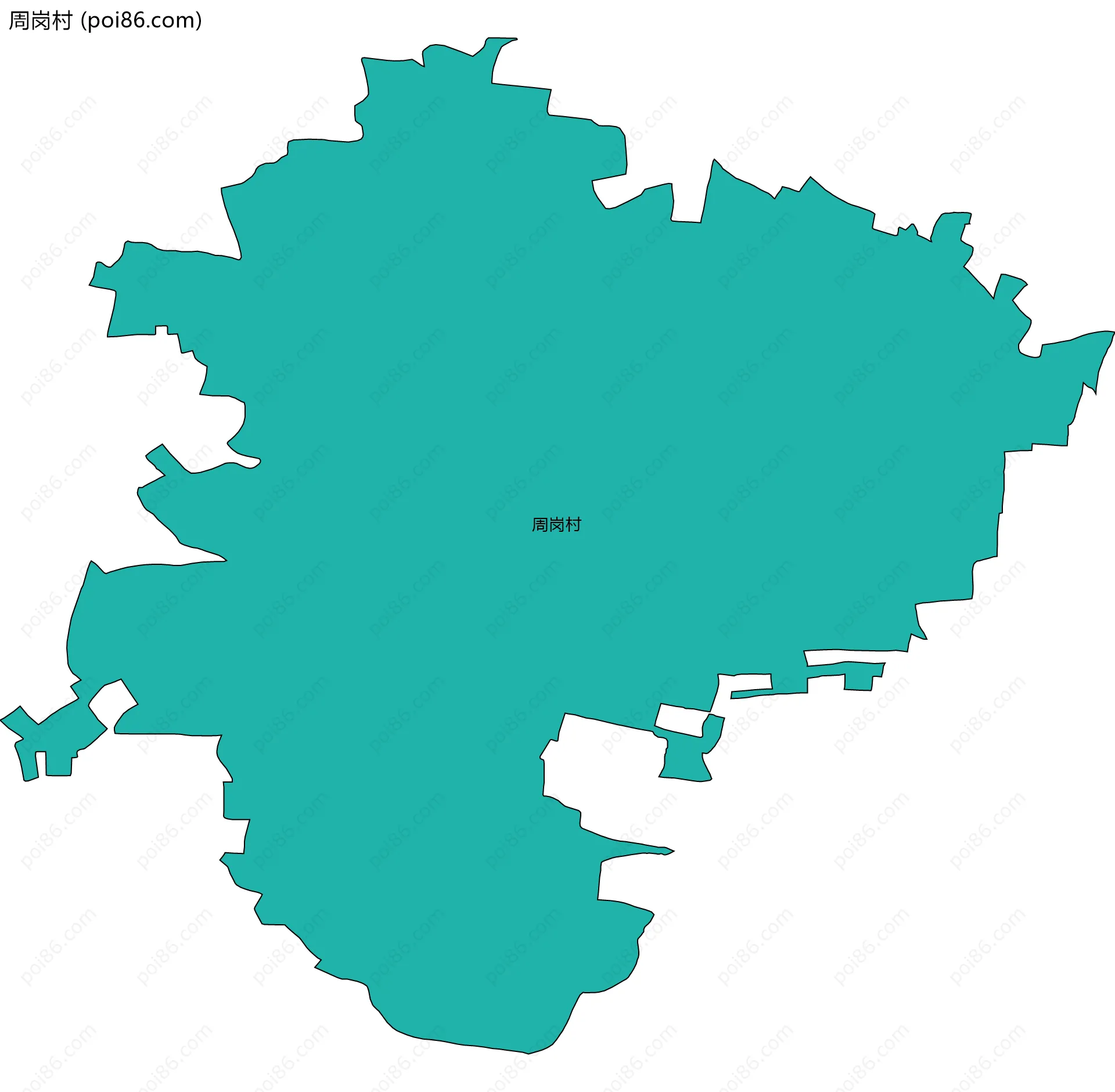 周岗村边界地图
