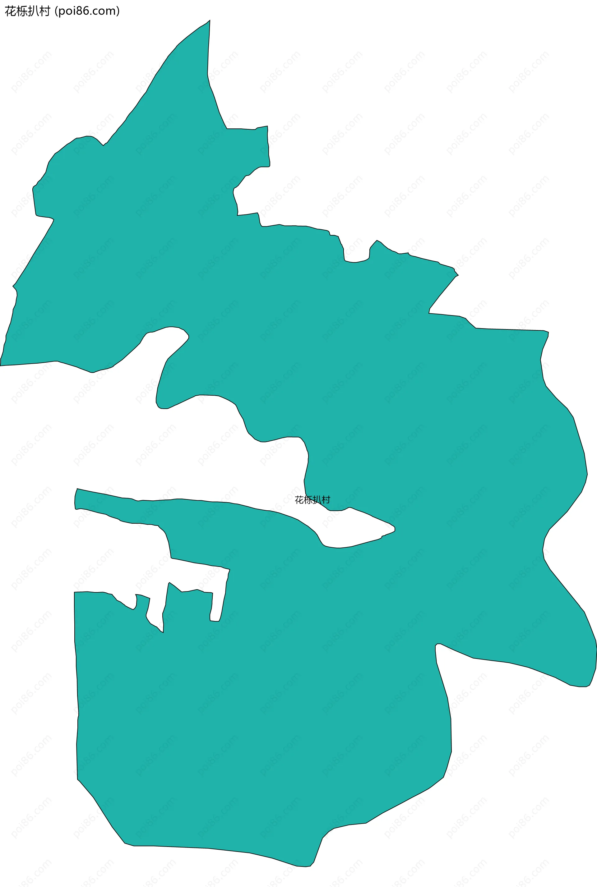 花栎扒村边界地图