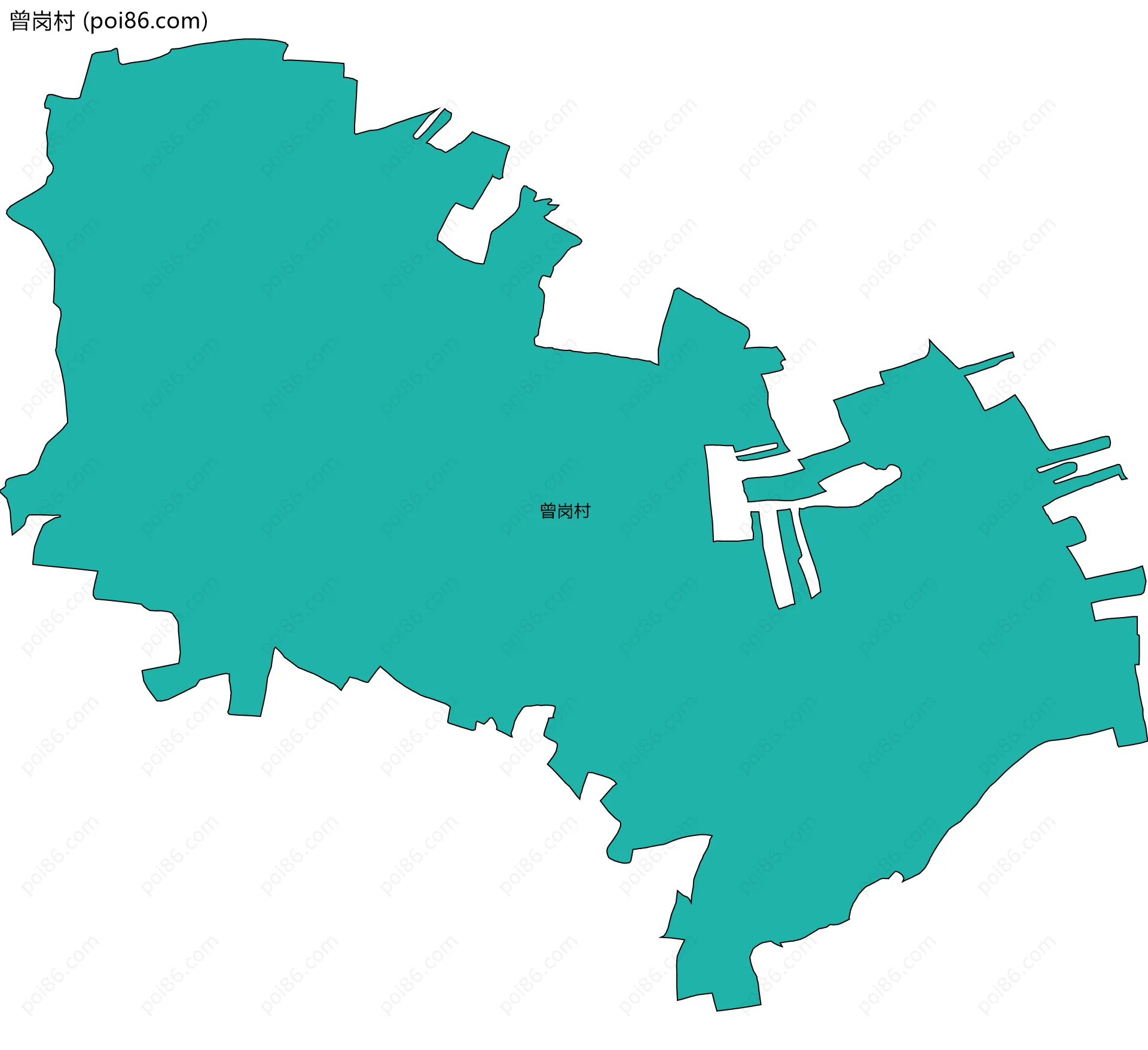 曾岗村边界地图