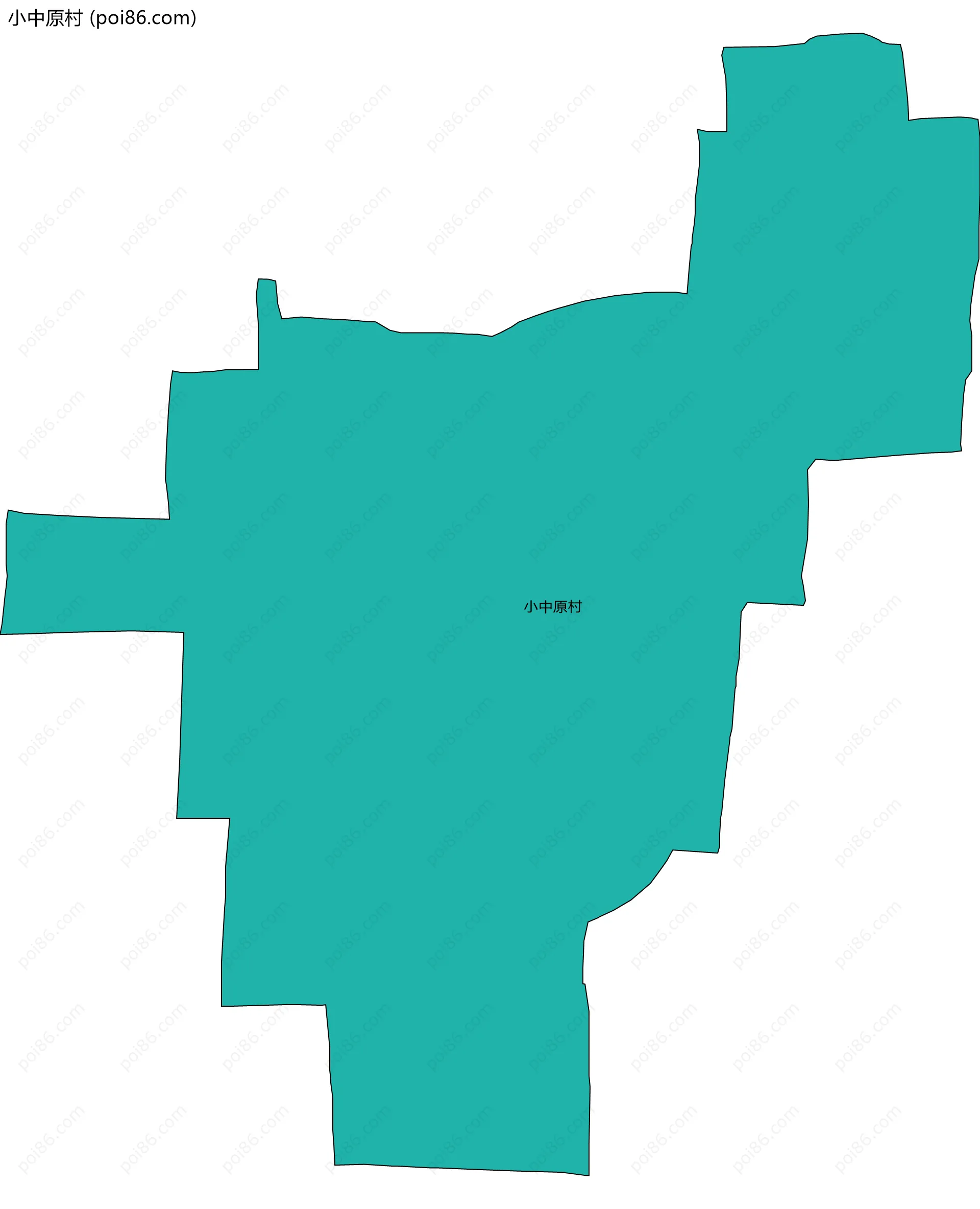 小中原村边界地图