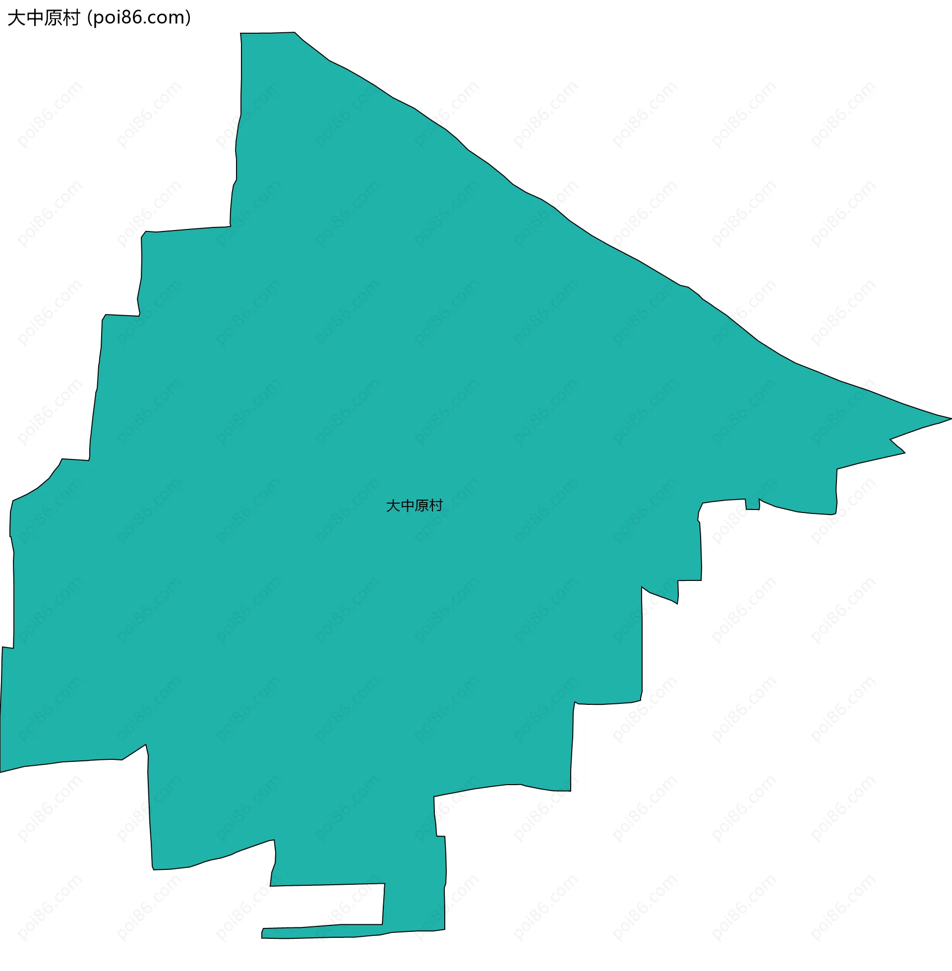 大中原村边界地图