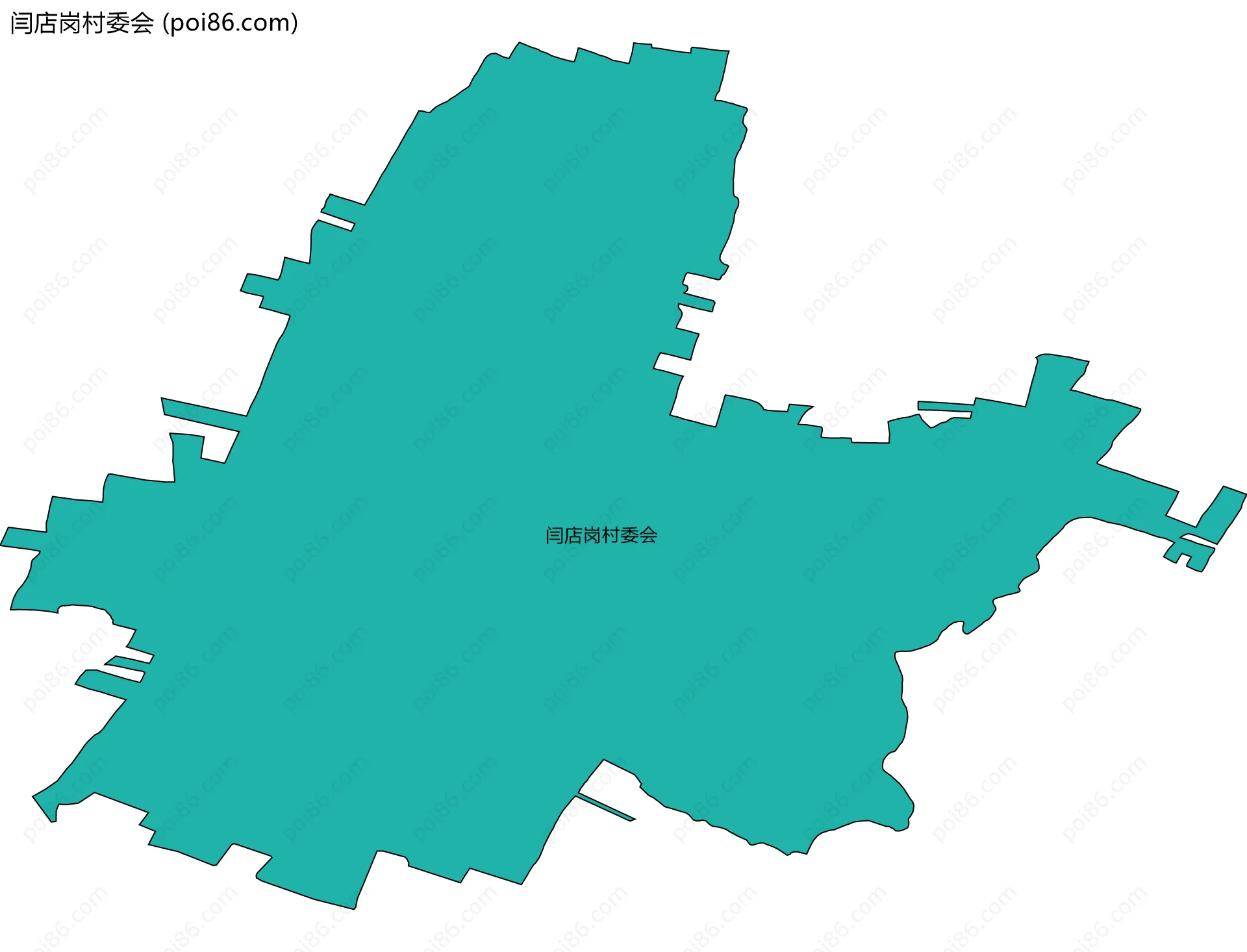 闫店岗村委会边界地图
