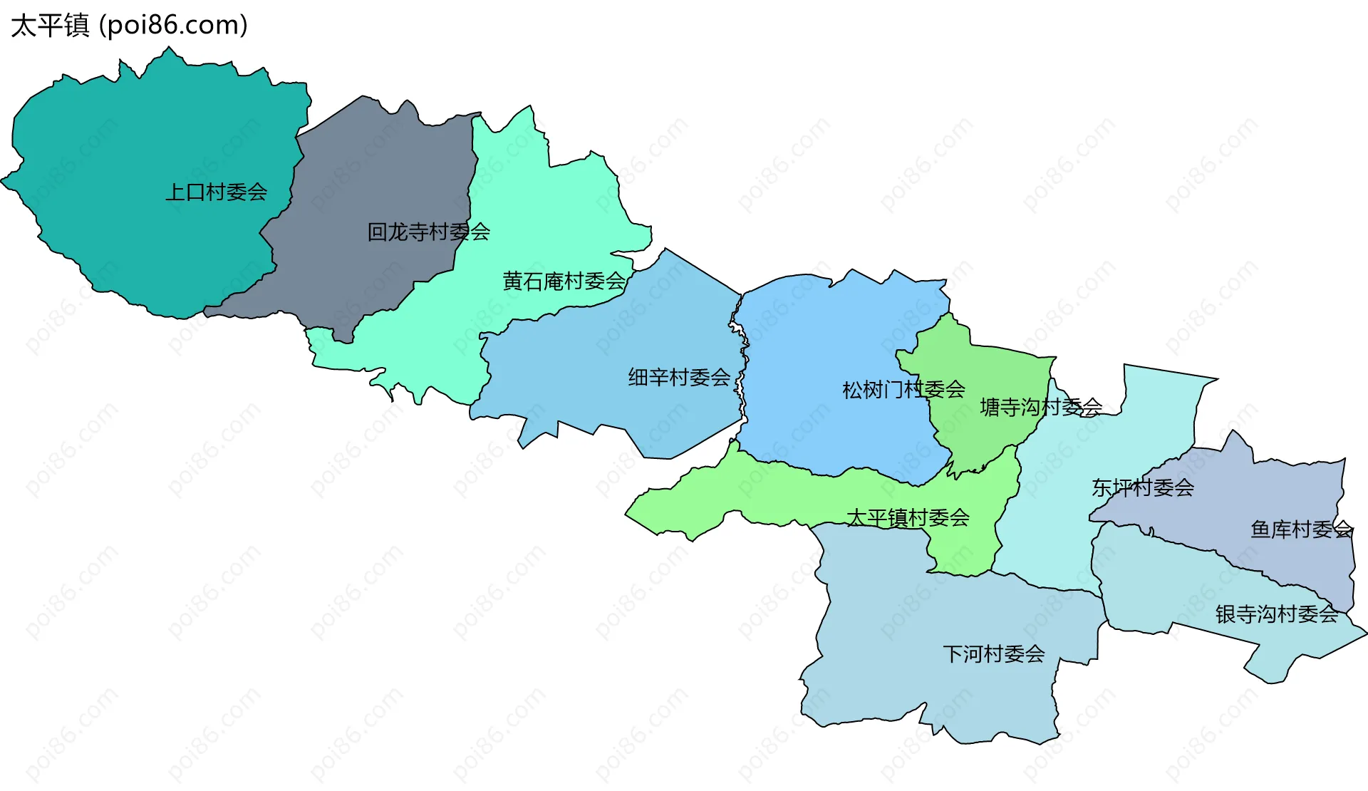 太平镇边界地图(五级行政区划)