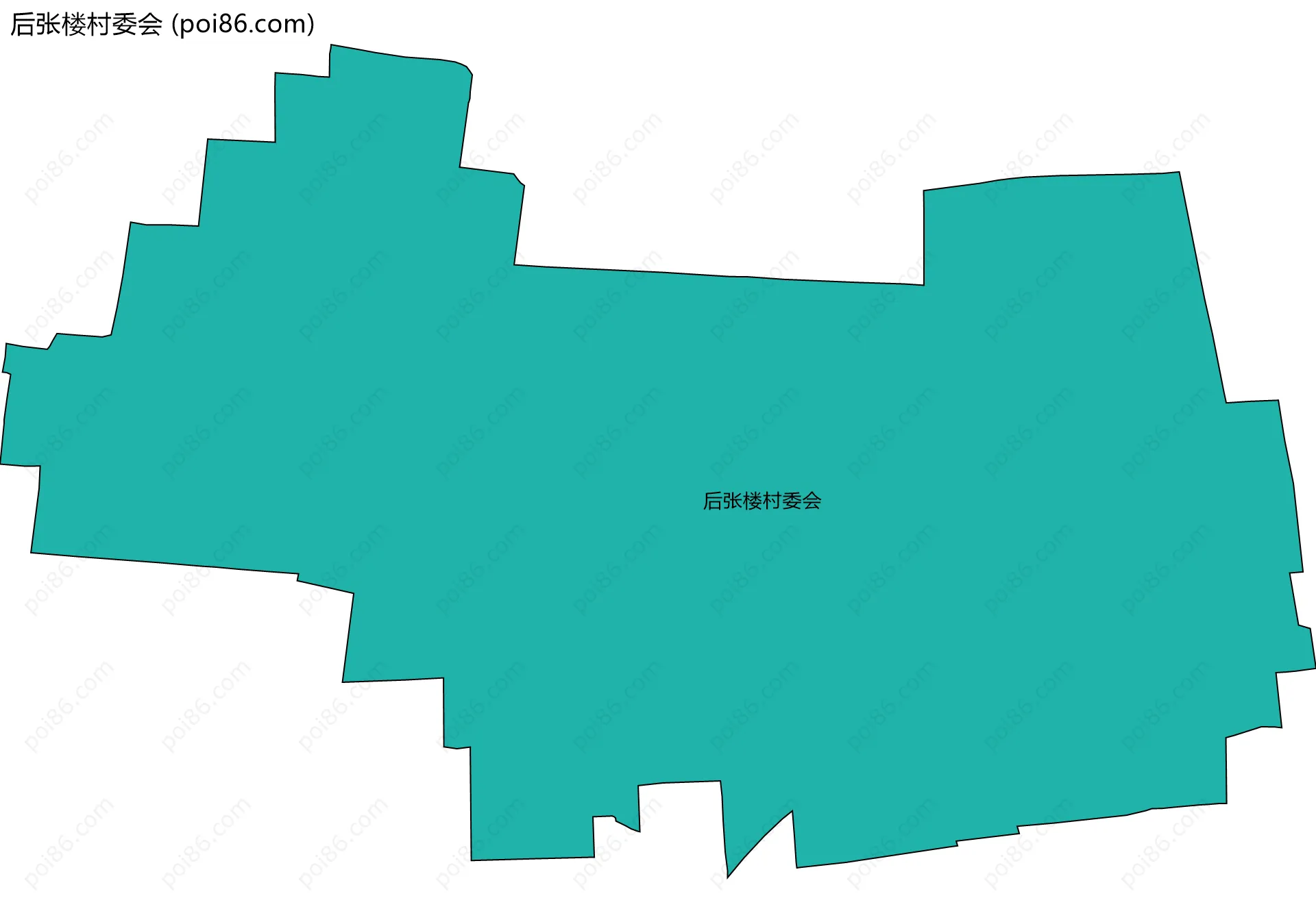 后张楼村委会边界地图