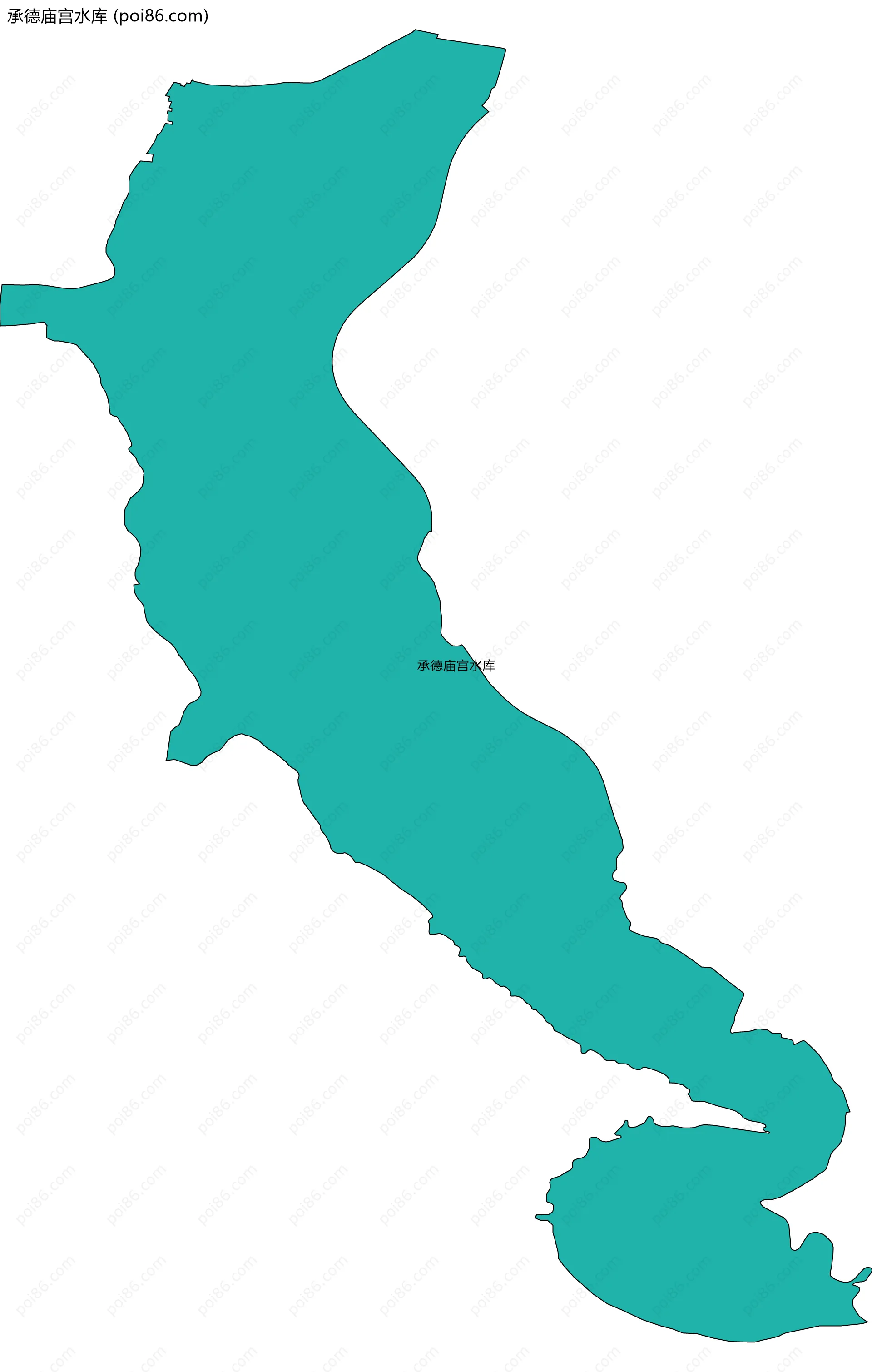 承德庙宫水库边界地图