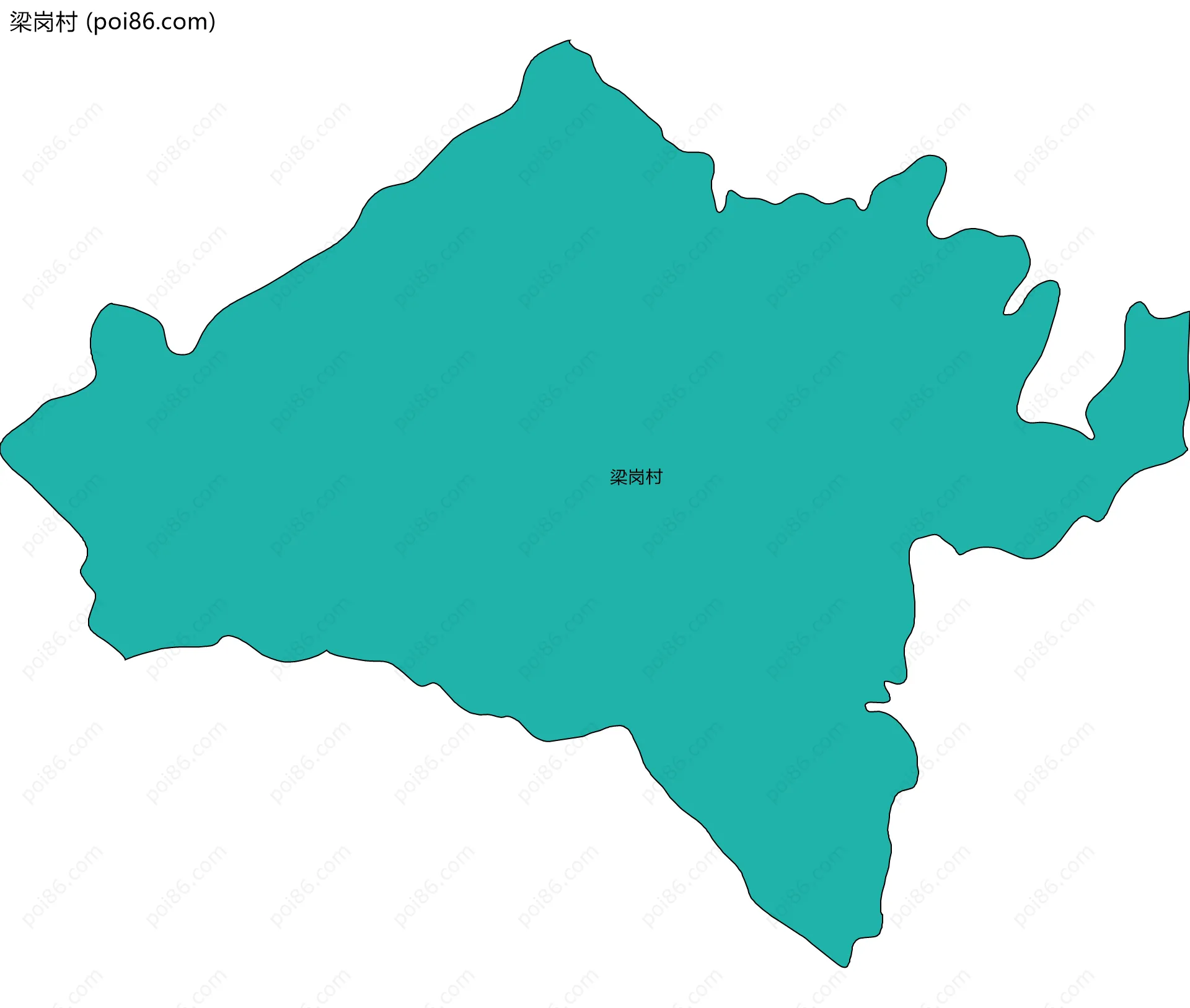 梁岗村边界地图