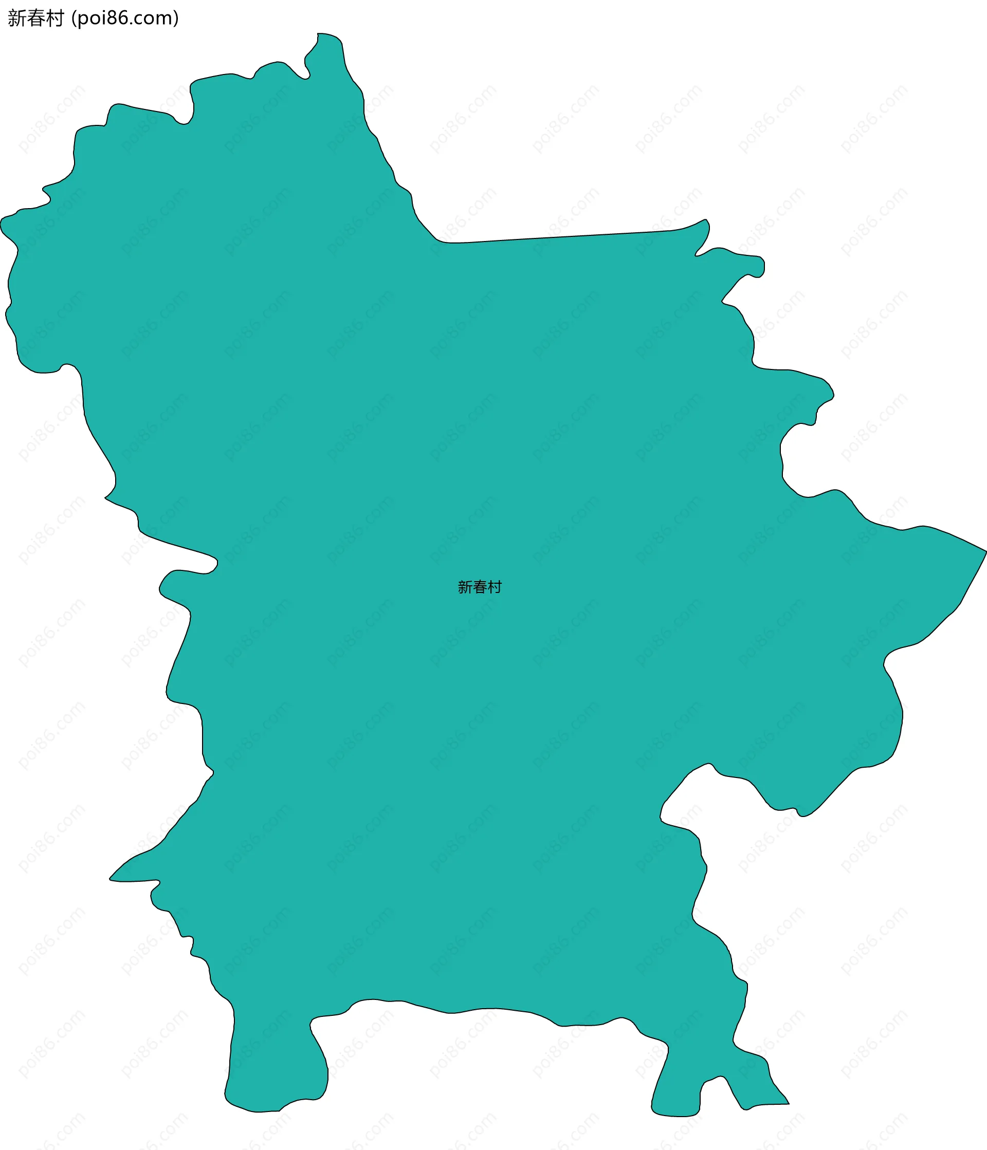 新春村边界地图