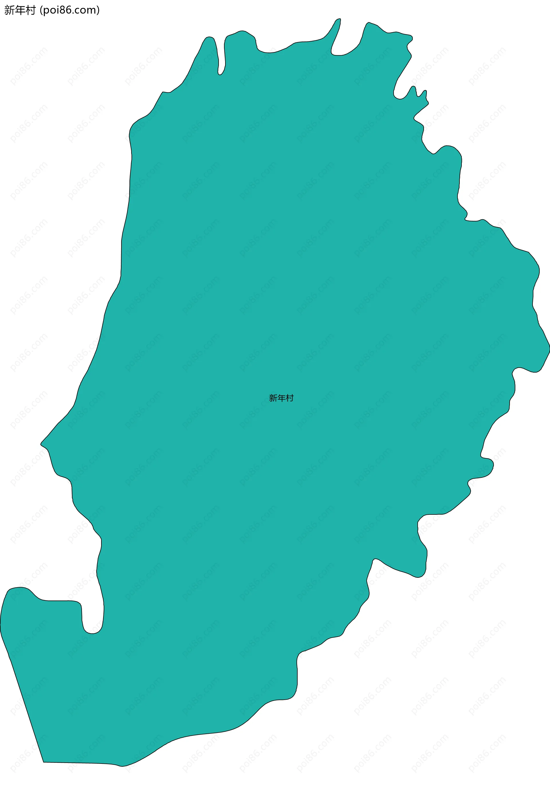 新年村边界地图