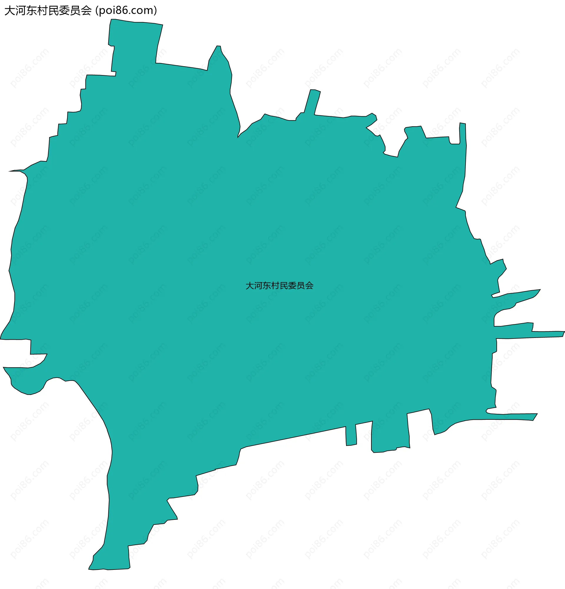 大河东村民委员会边界地图