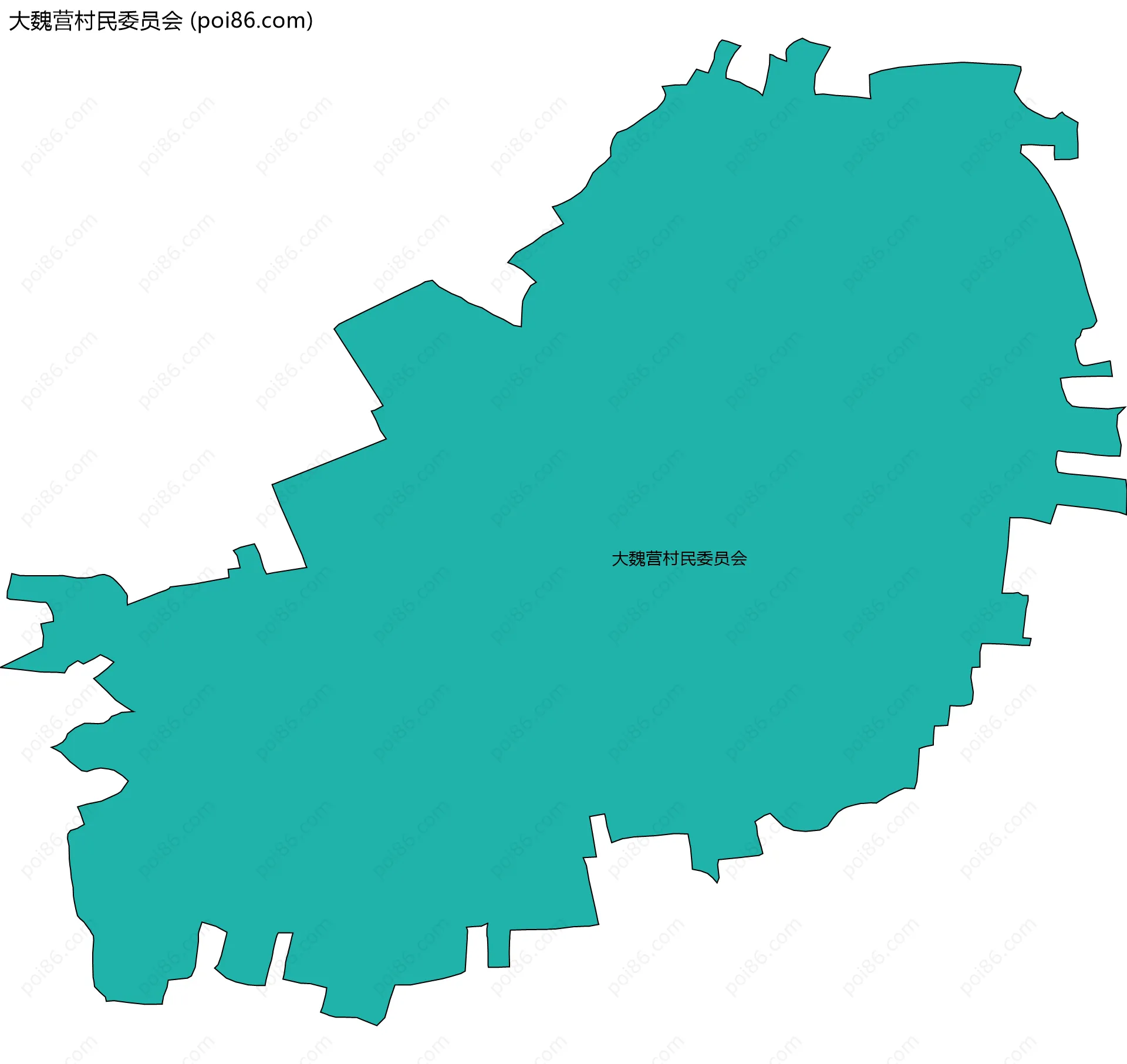 大魏营村民委员会边界地图