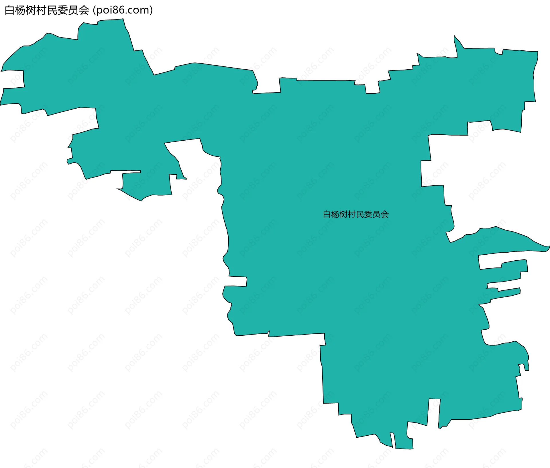 白杨树村民委员会边界地图