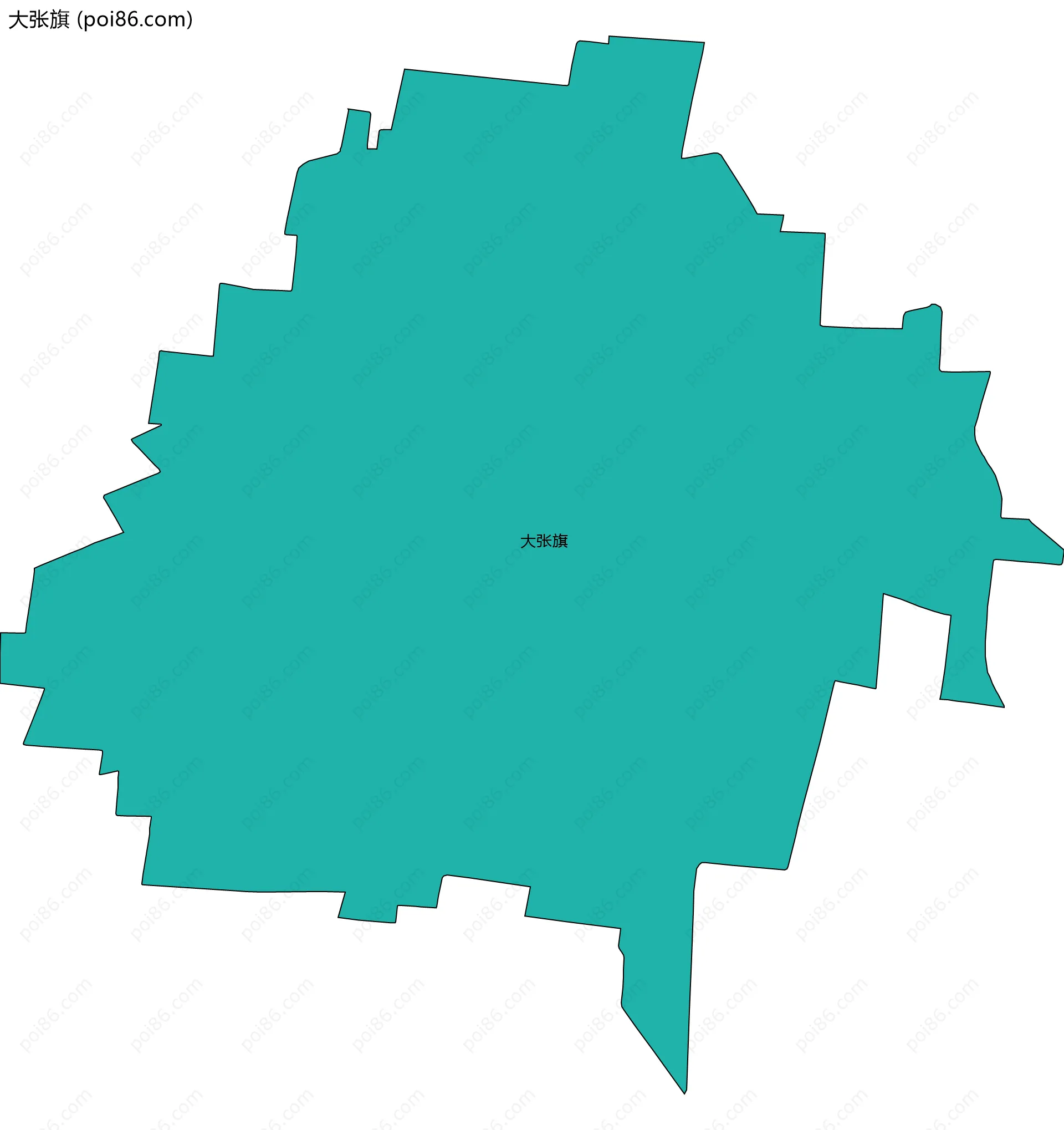 大张旗边界地图