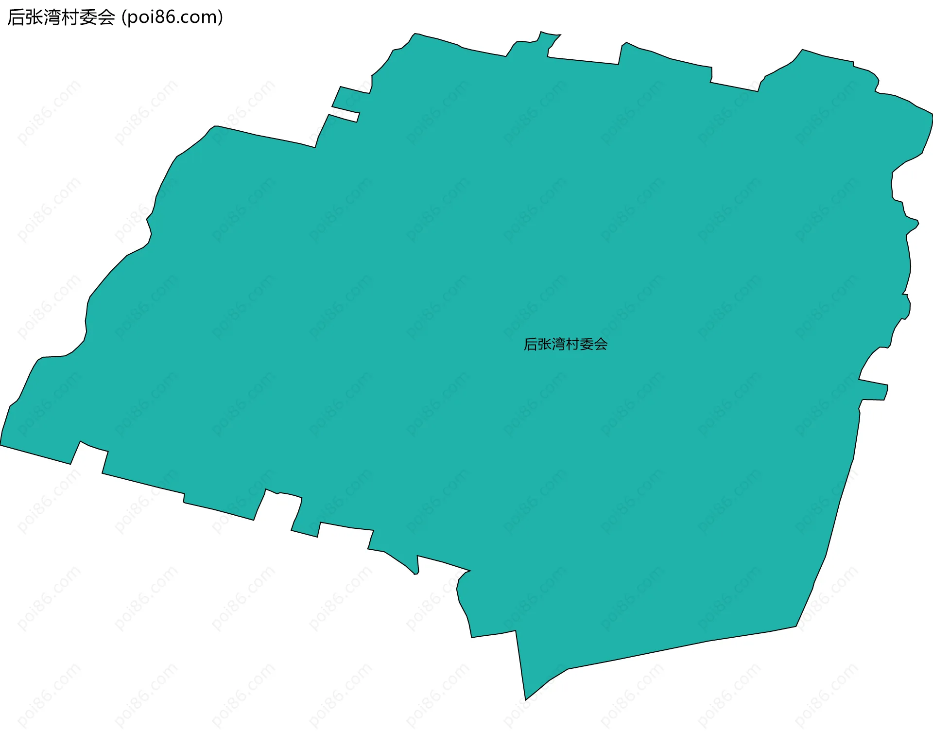 后张湾村委会边界地图