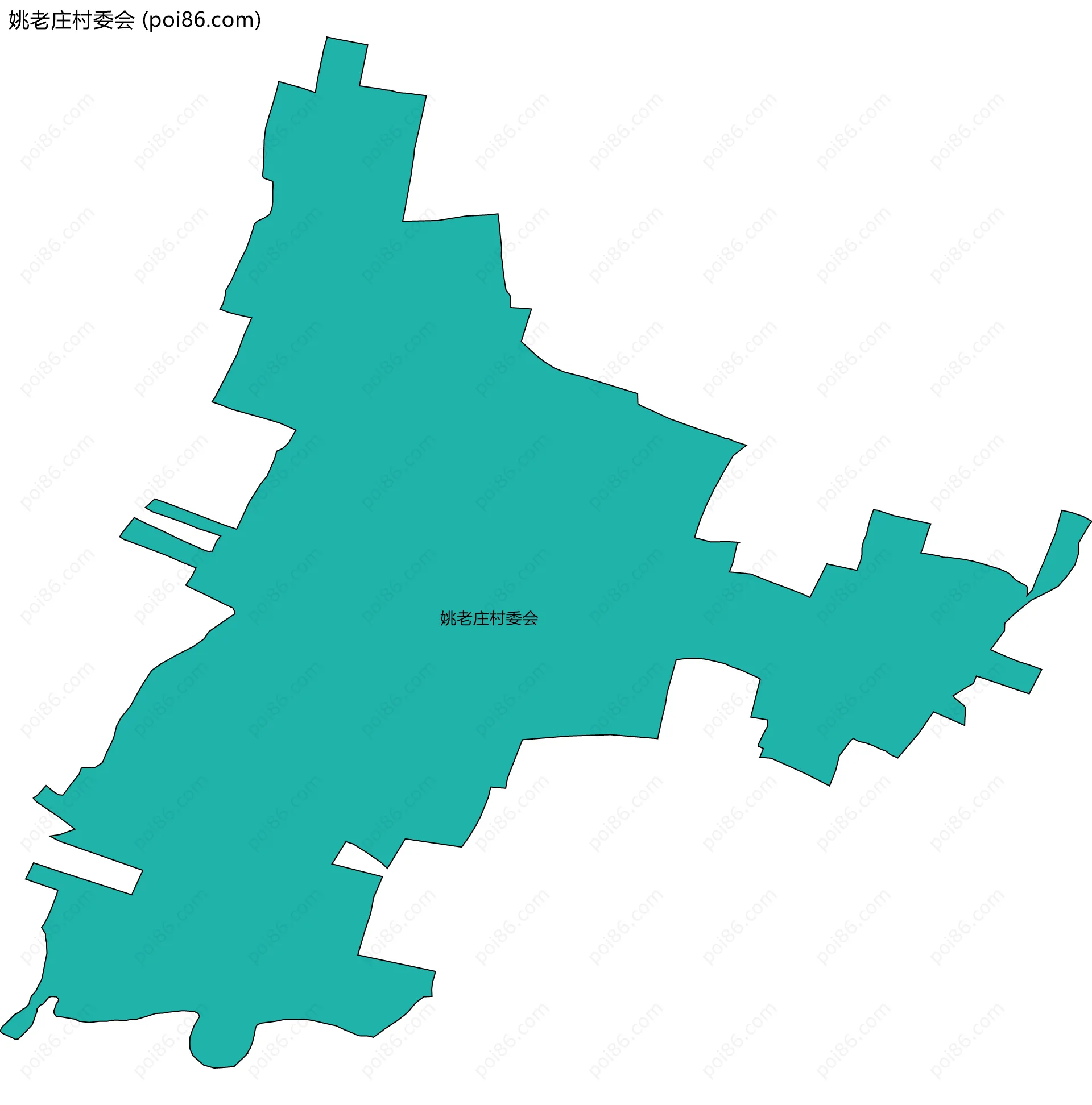 姚老庄村委会边界地图