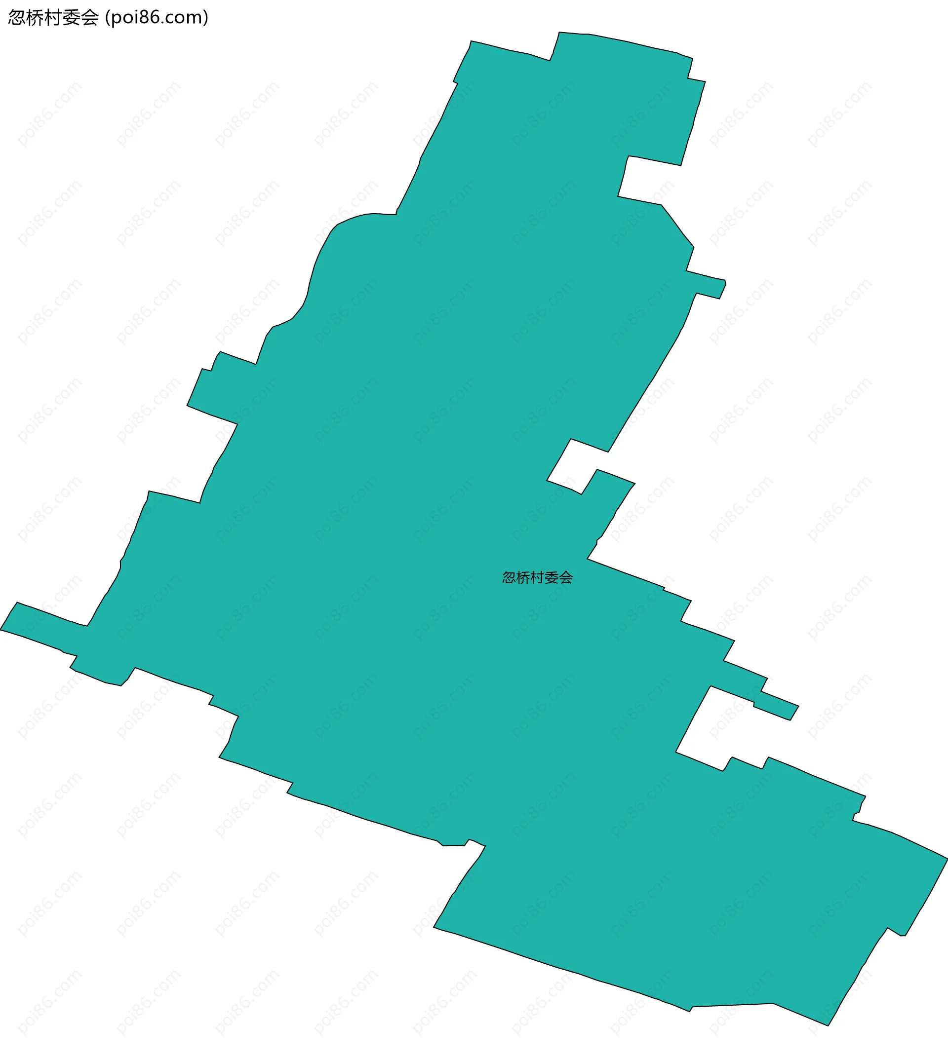 忽桥村委会边界地图