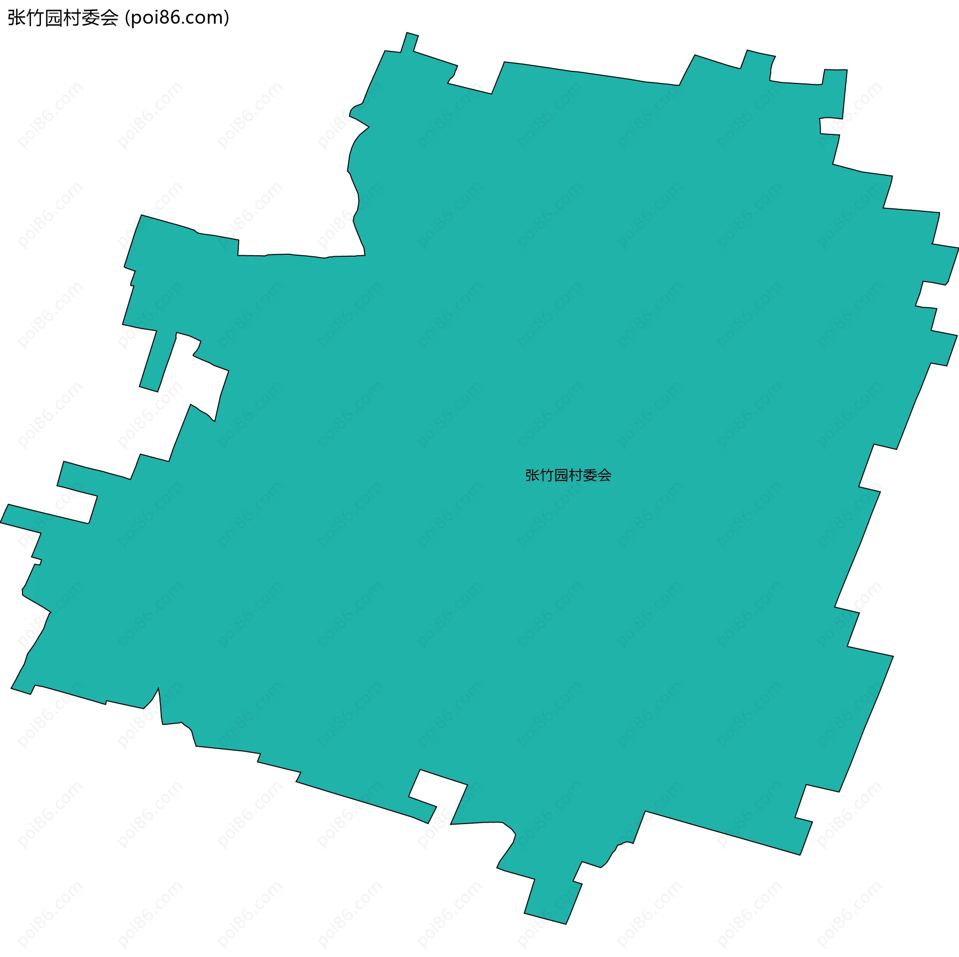 张竹园村委会边界地图