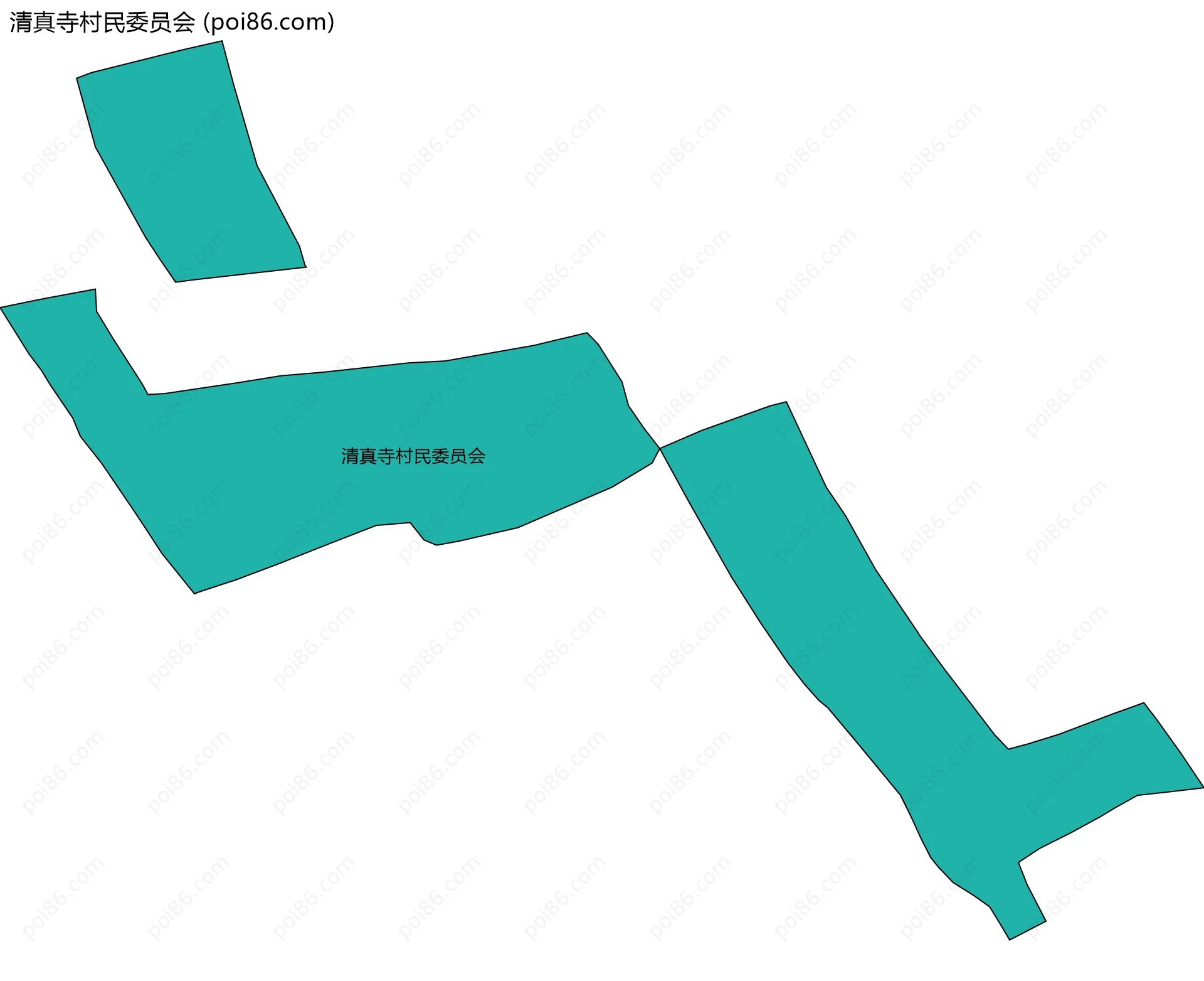 清真寺村民委员会边界地图