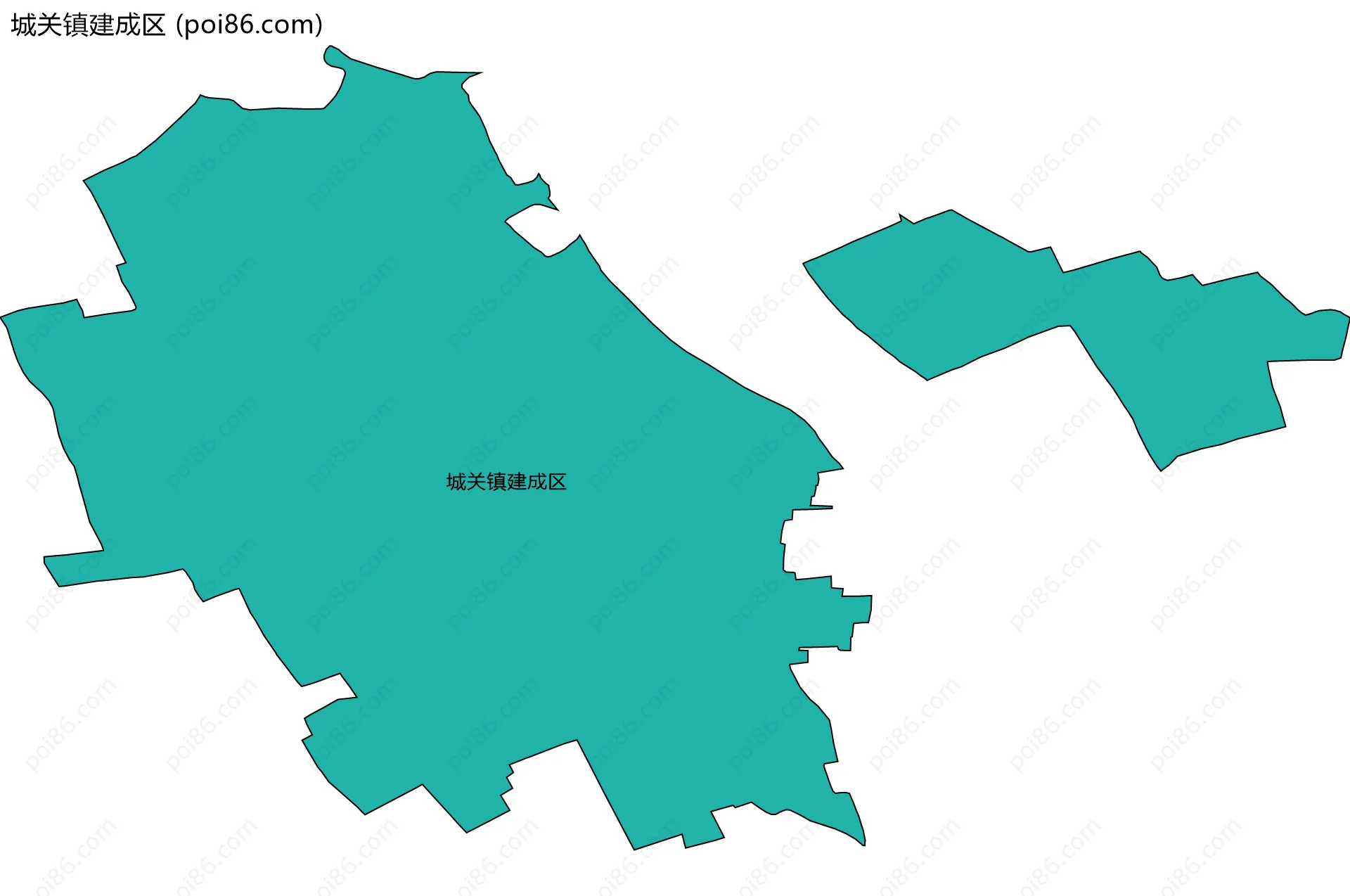 城关镇建成区边界地图