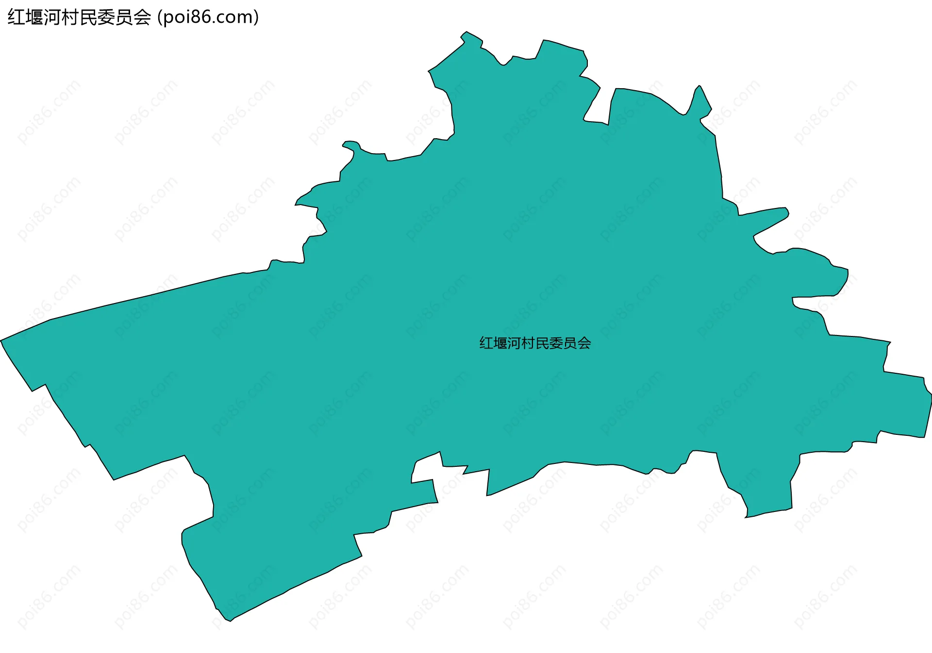 红堰河村民委员会边界地图