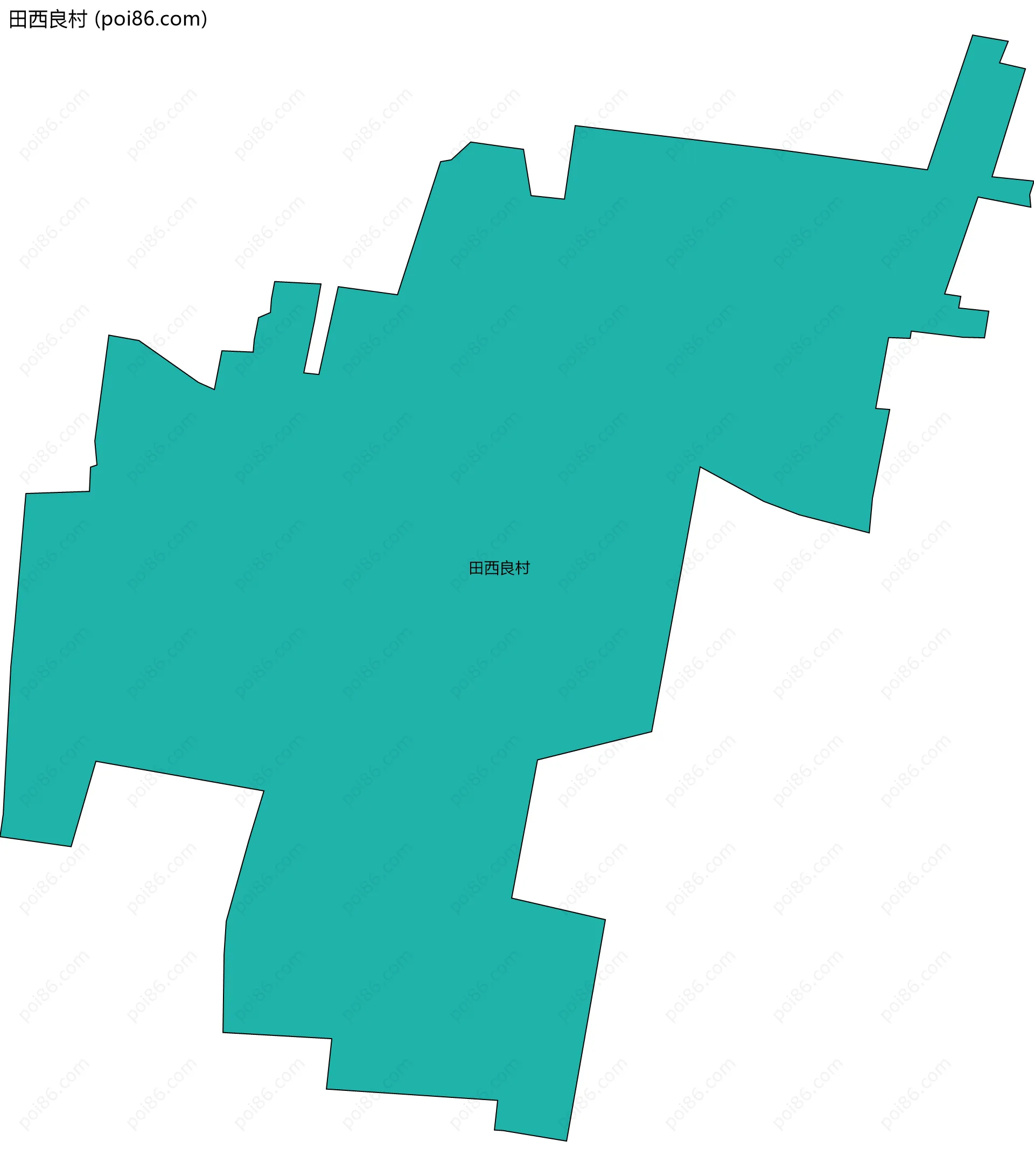 田西良村边界地图