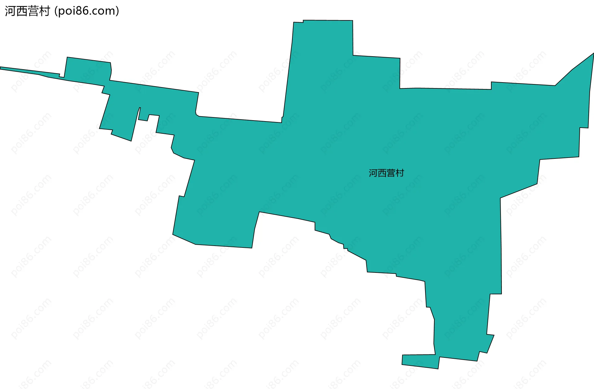 河西营村边界地图