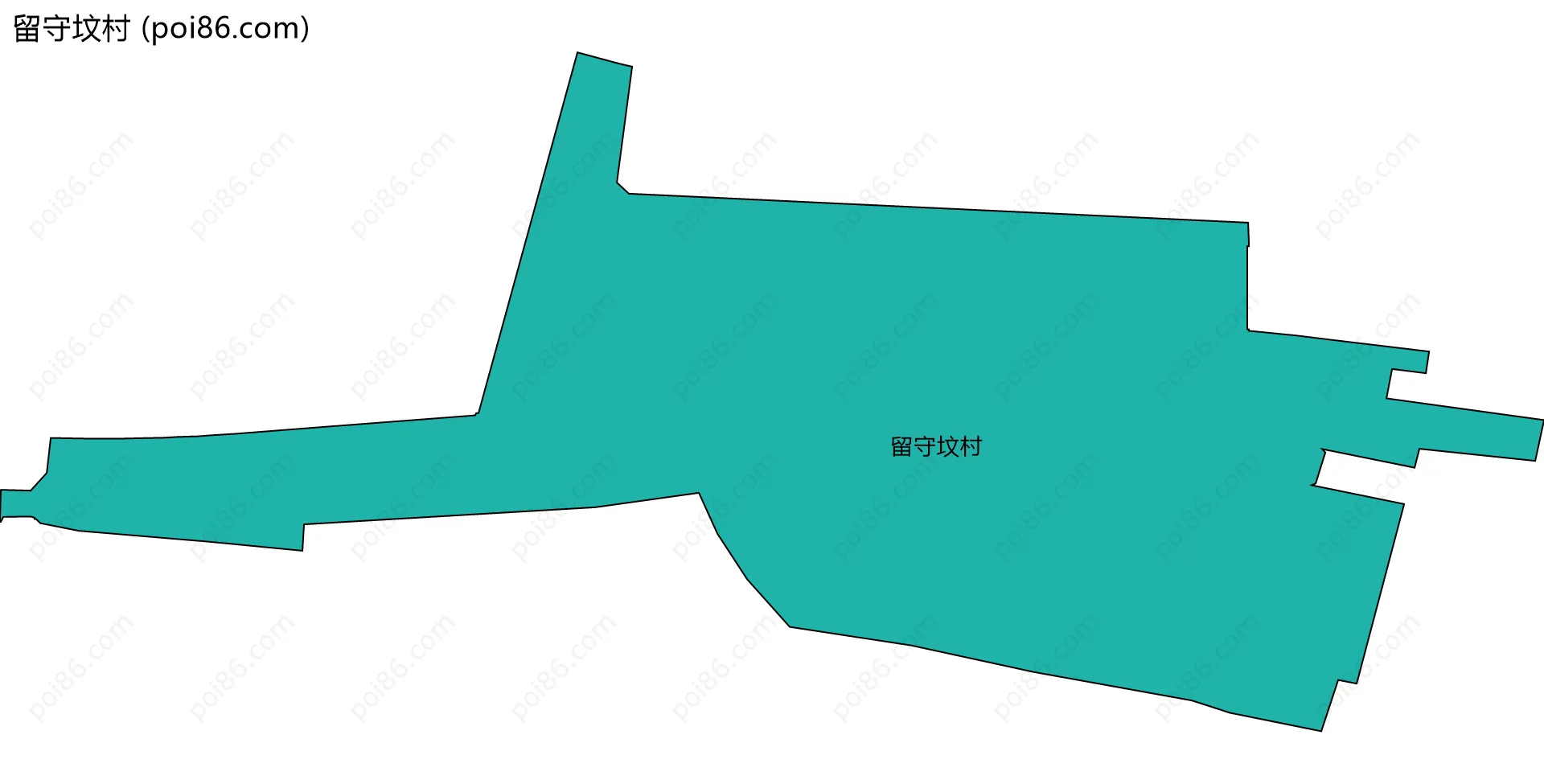 留守坟村边界地图