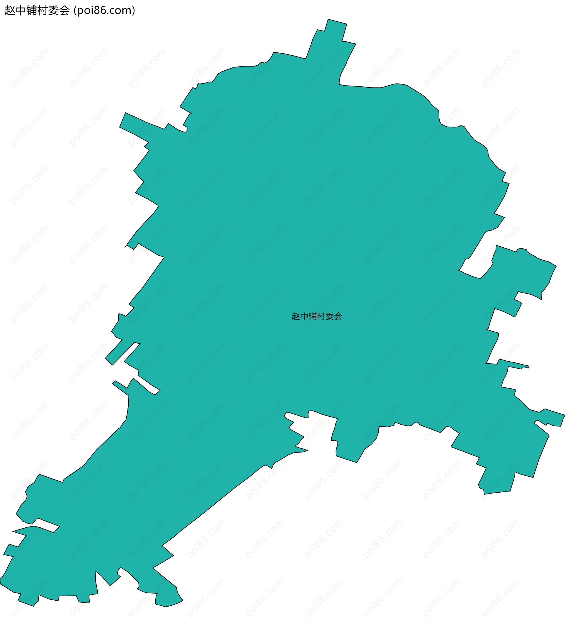 赵中铺村委会边界地图