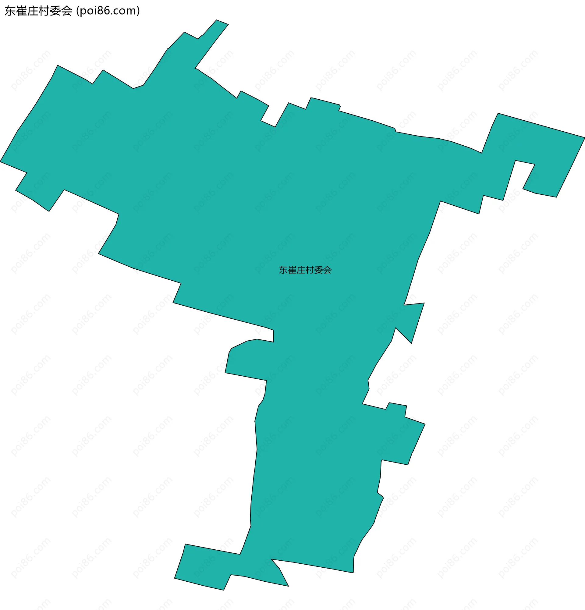东崔庄村委会边界地图