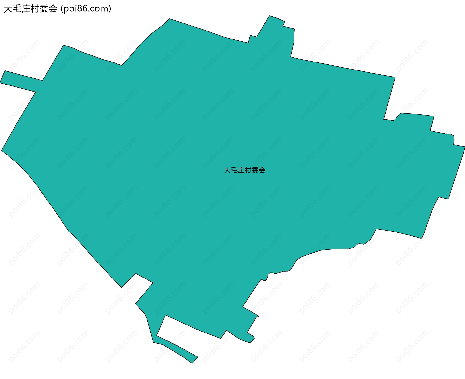 大毛庄村委会边界地图