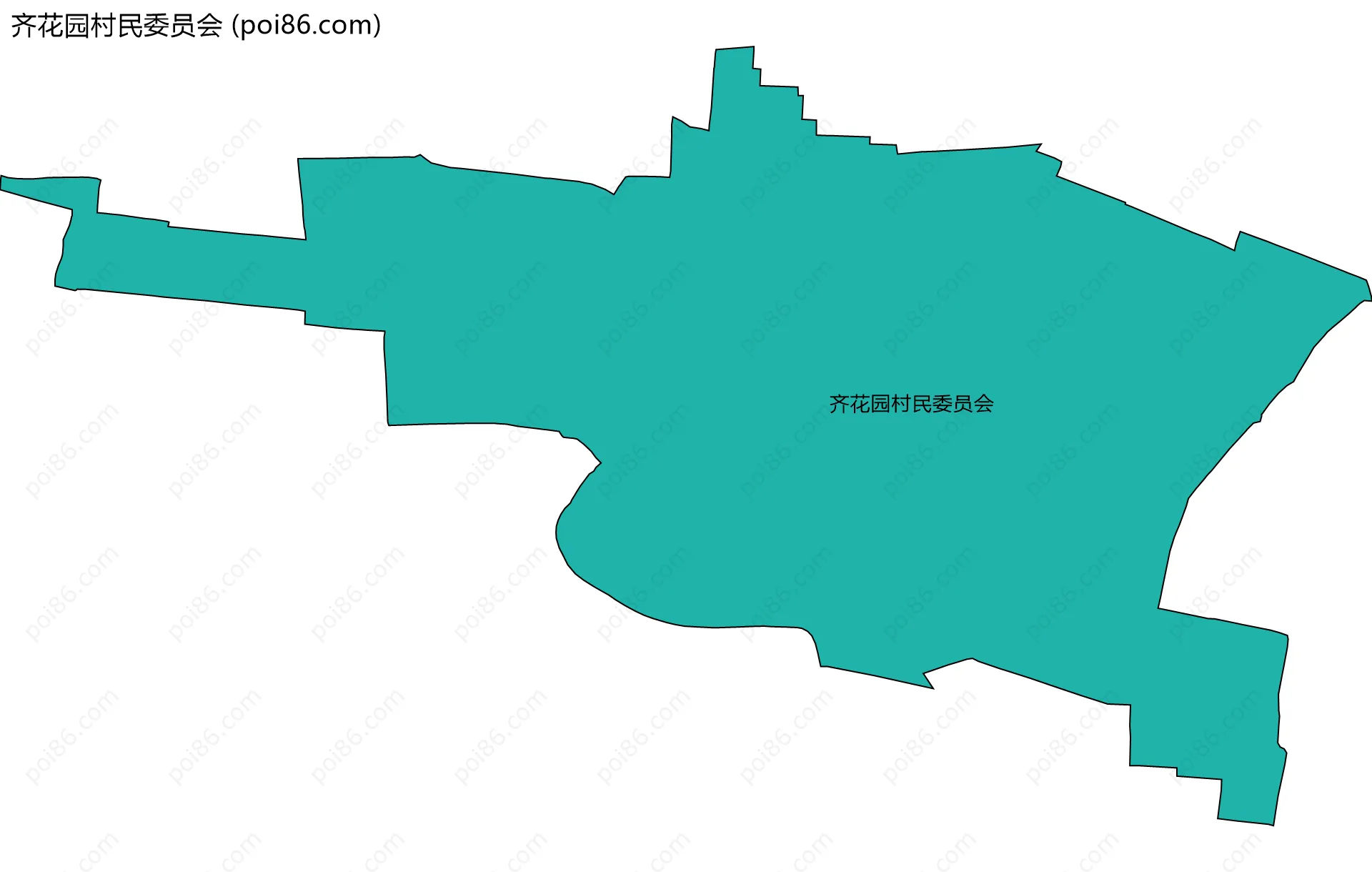 齐花园村民委员会边界地图