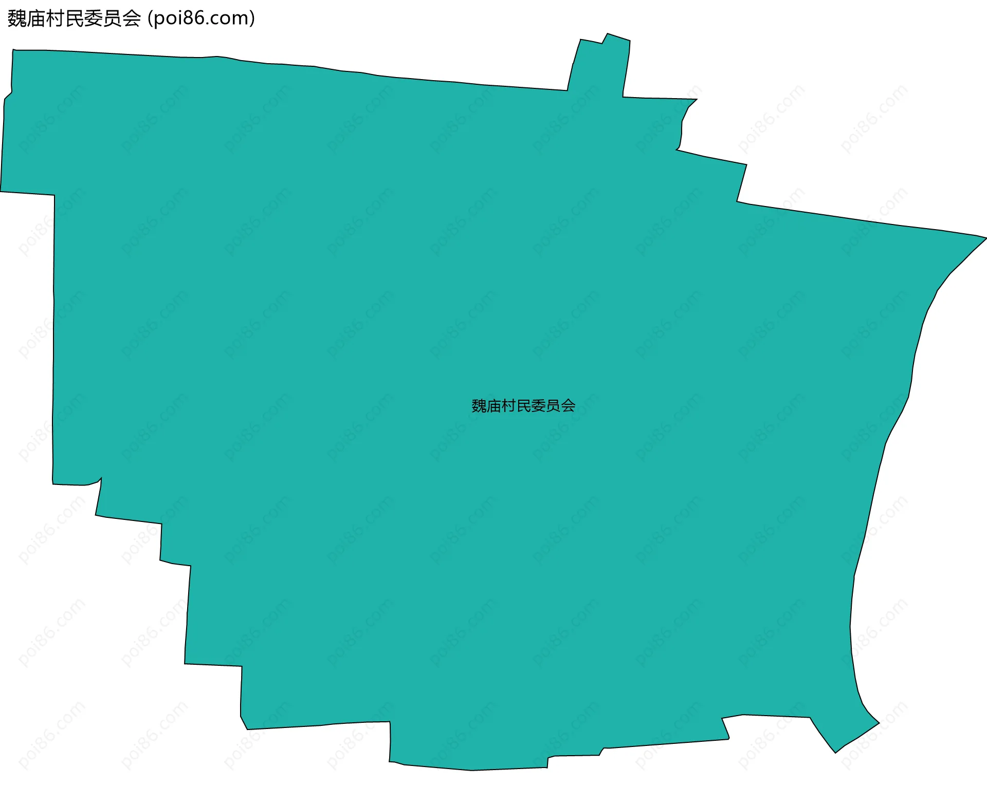 魏庙村民委员会边界地图