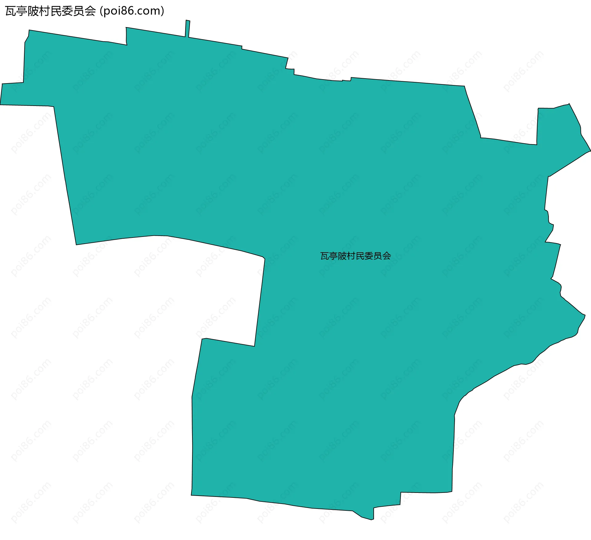 瓦亭陂村民委员会边界地图