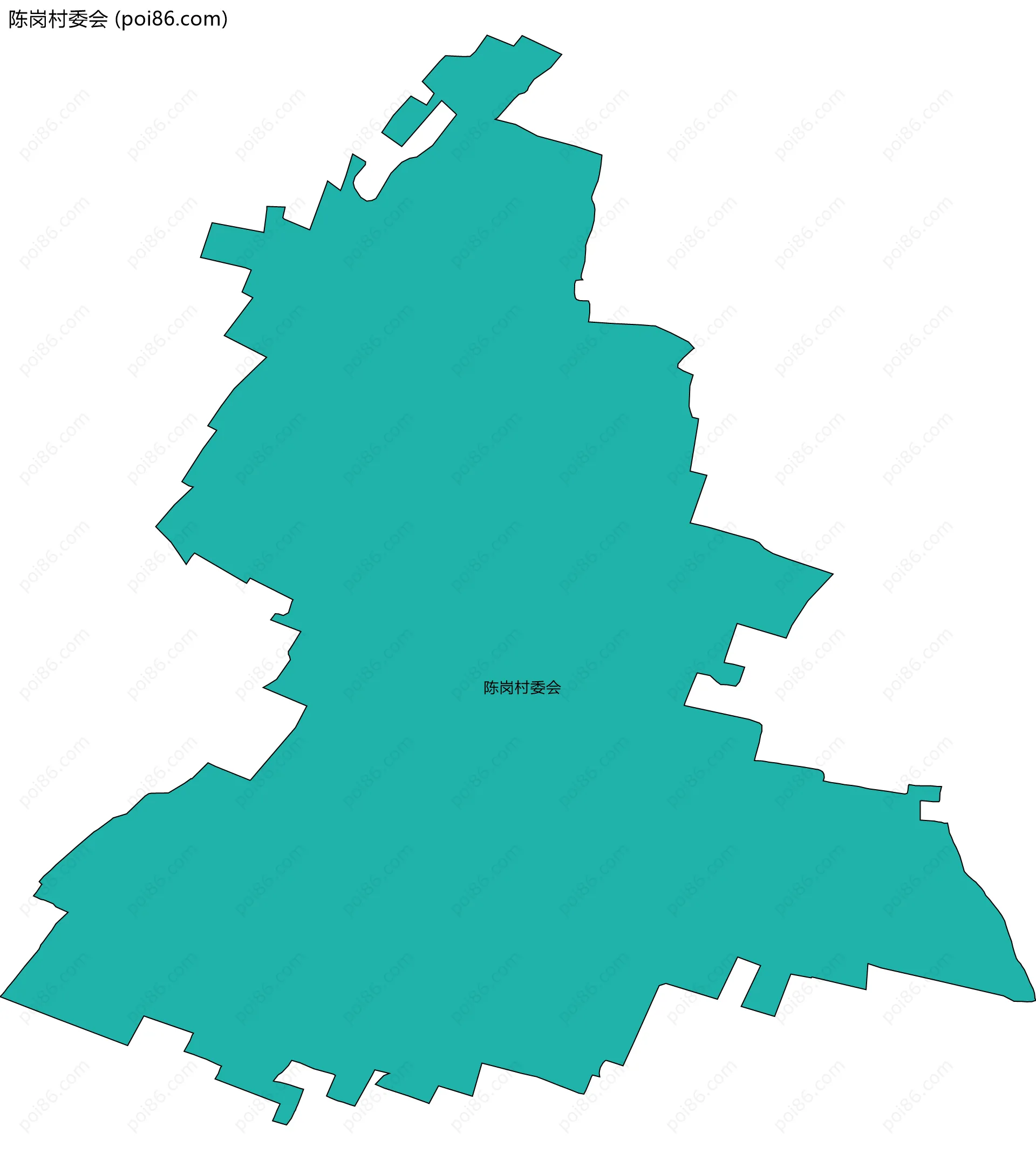 陈岗村委会边界地图