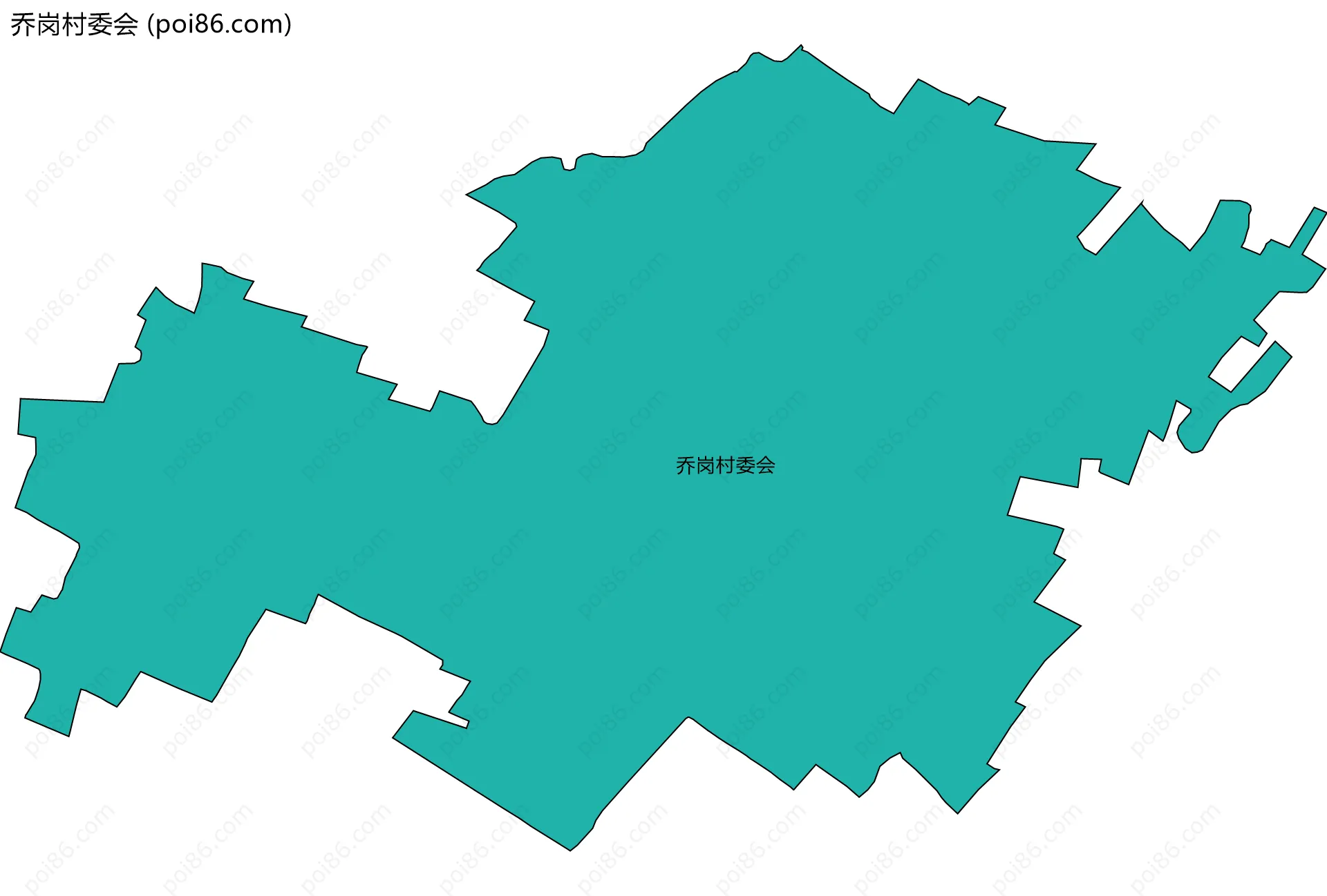 乔岗村委会边界地图
