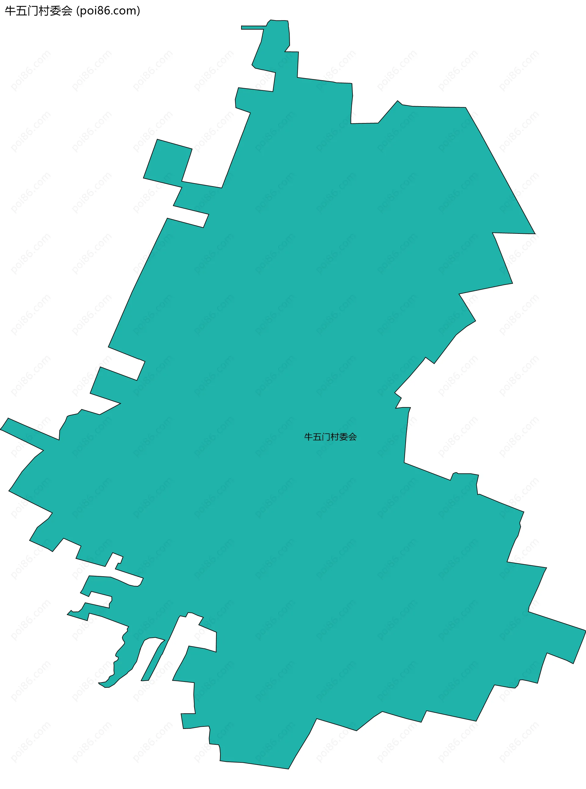 牛五门村委会边界地图