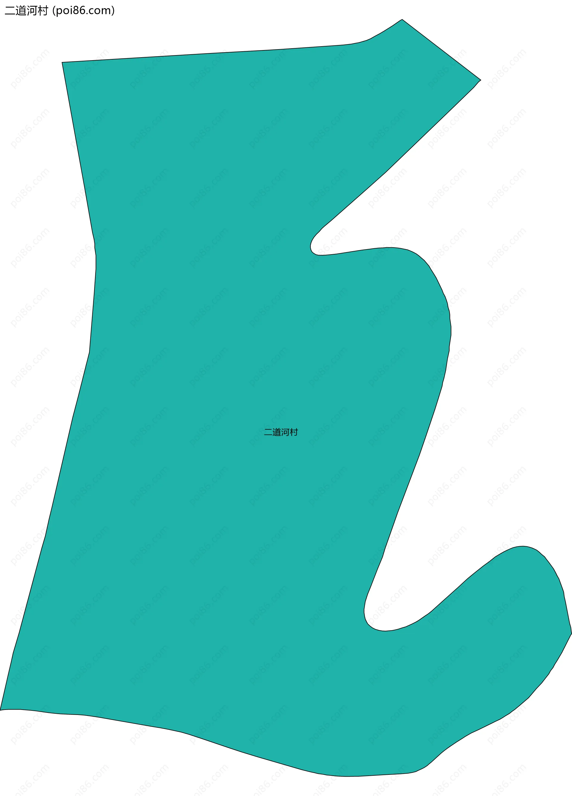 二道河村边界地图